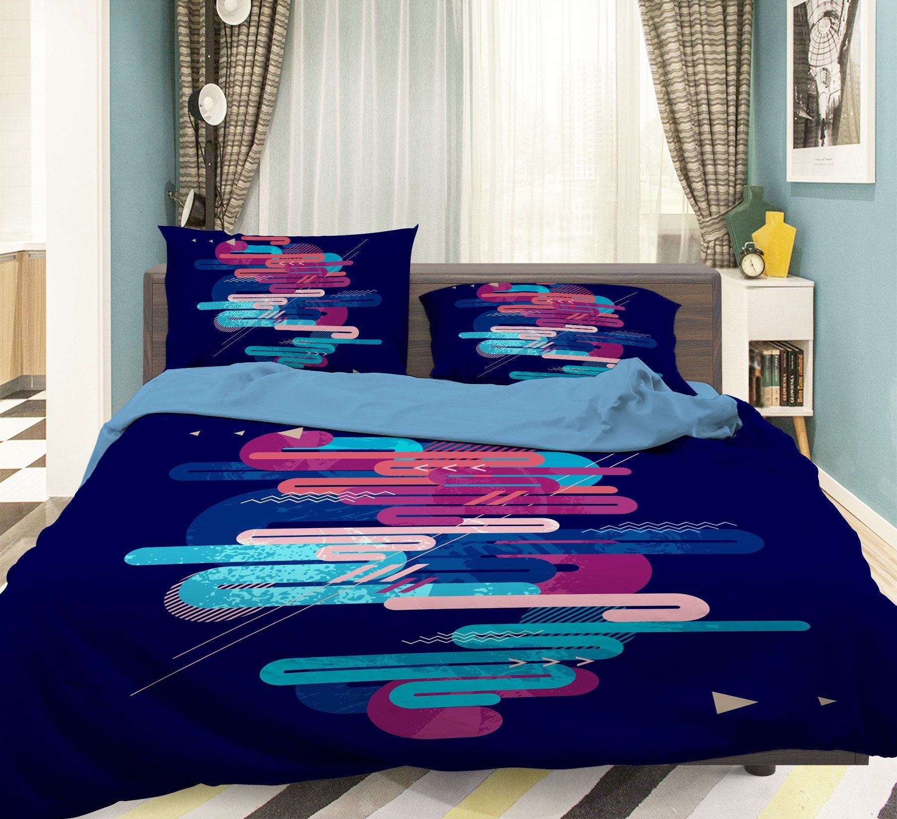 3D Black Line 058 Bed Pillowcases Quilt Wallpaper AJ Wallpaper 