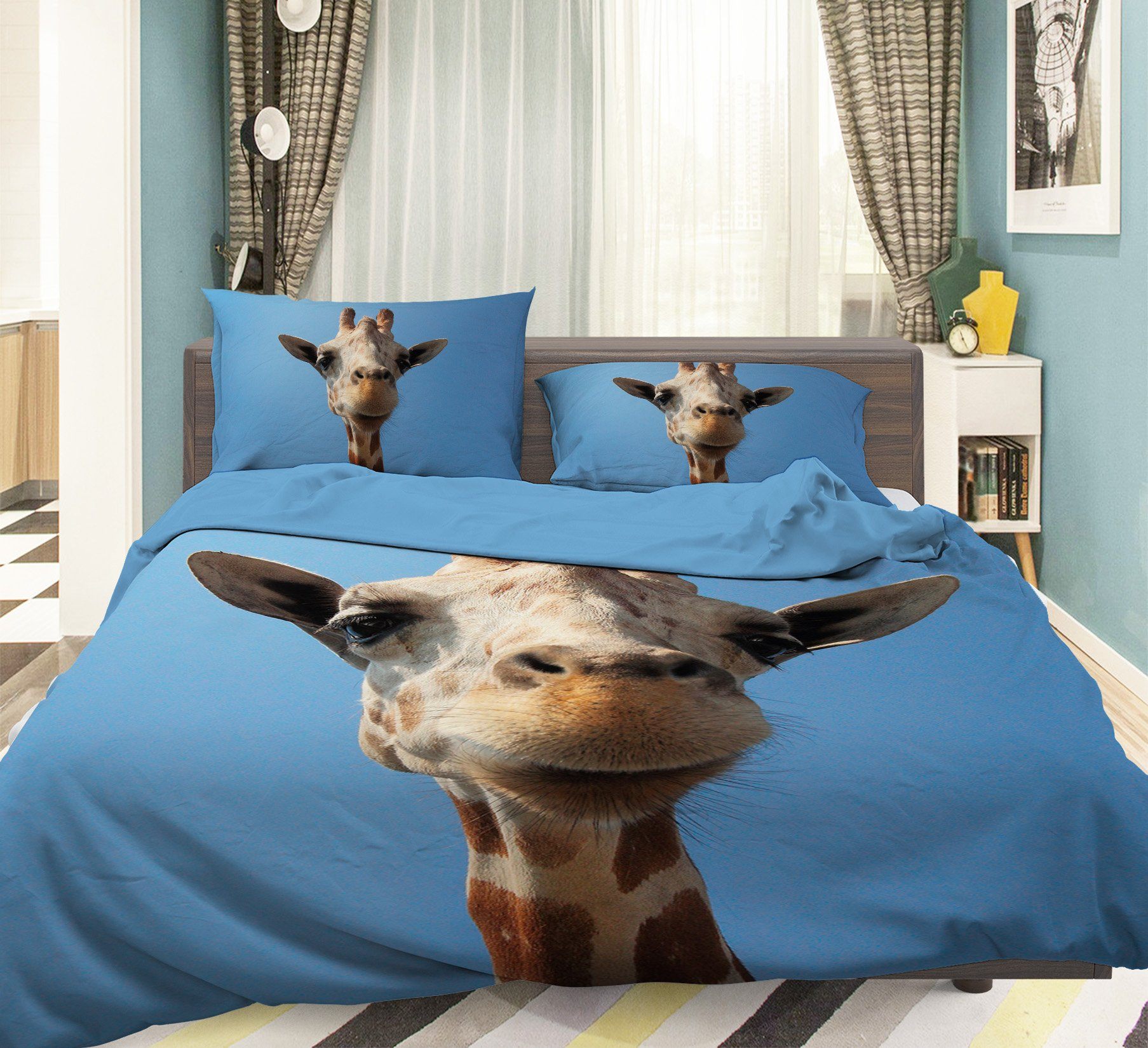 3D Giraffe 1951 Bed Pillowcases Quilt Quiet Covers AJ Creativity Home 
