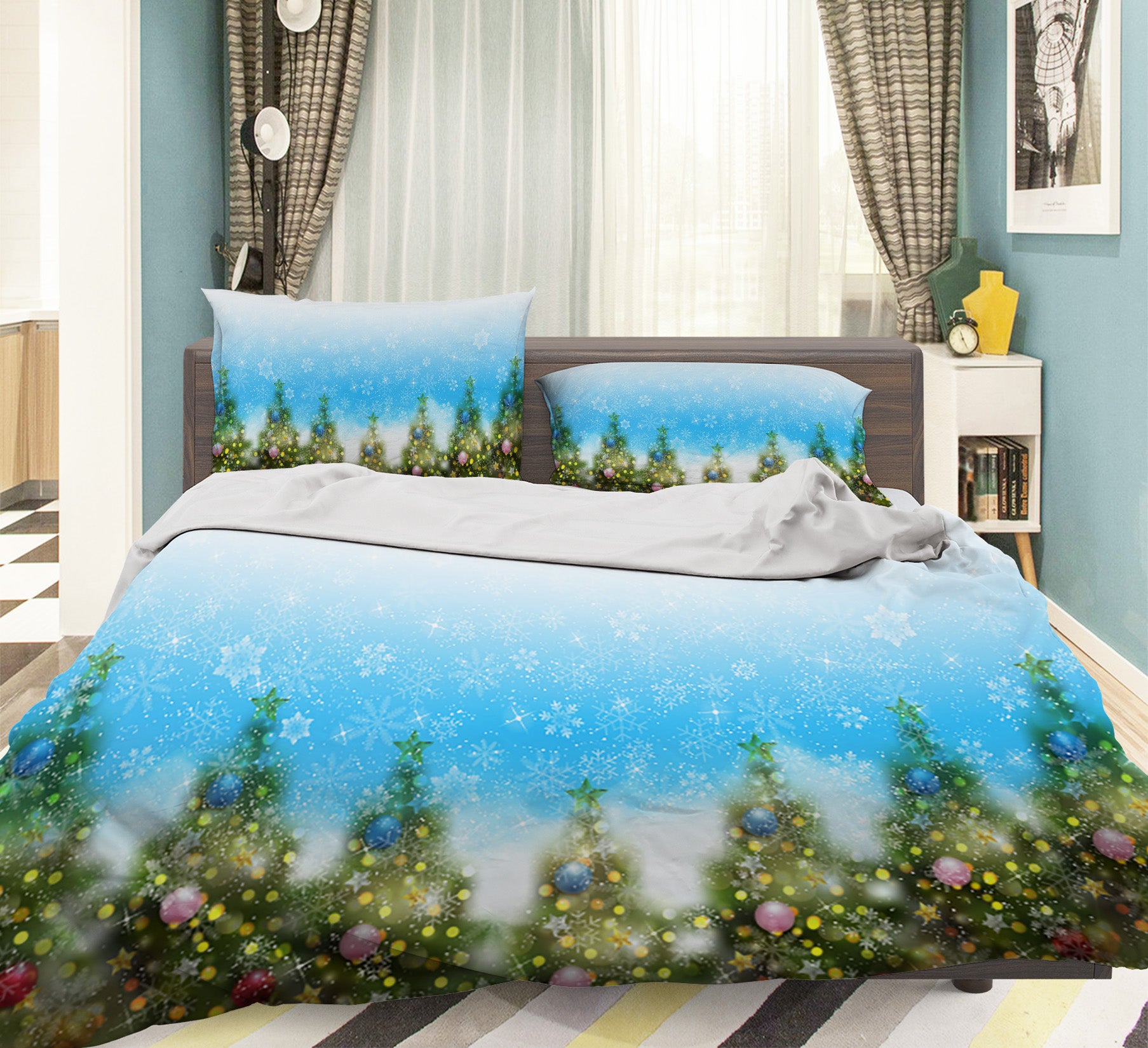 3D Tree Colorful Ball 51127 Christmas Quilt Duvet Cover Xmas Bed Pillowcases