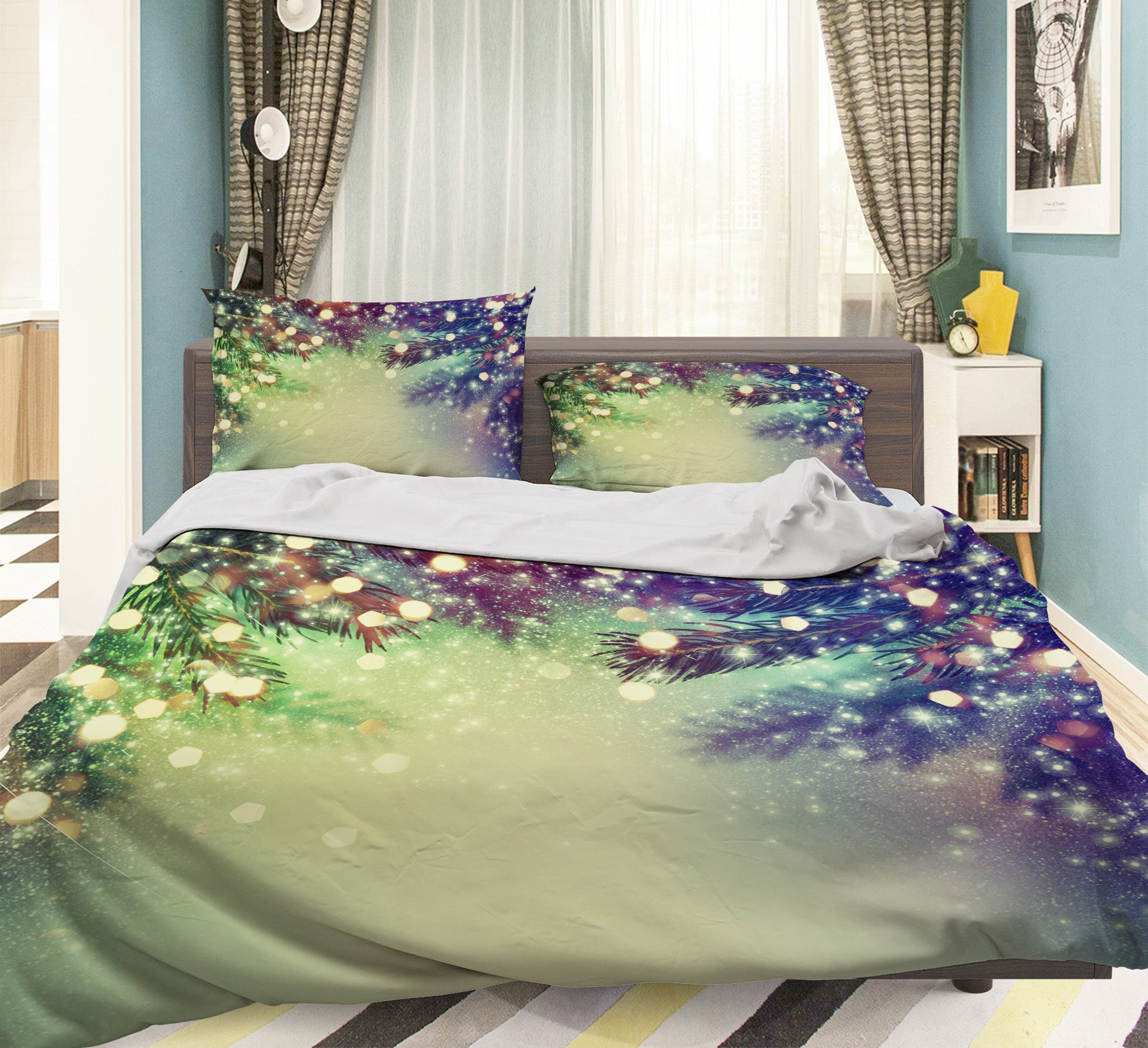 3D Branches Light Spot 51102 Christmas Quilt Duvet Cover Xmas Bed Pillowcases