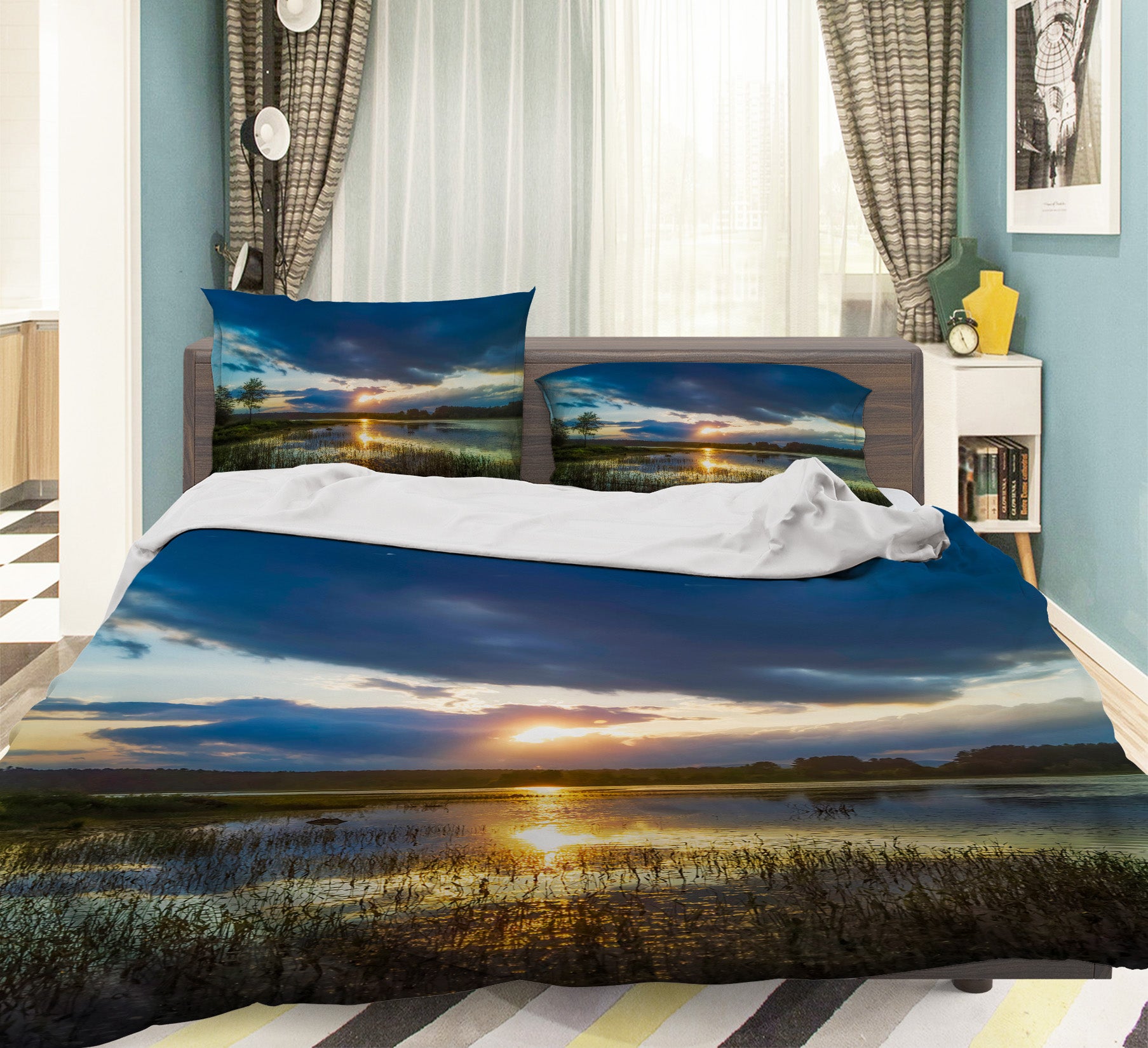 3D Lake Sky 86013 Jerry LoFaro bedding Bed Pillowcases Quilt
