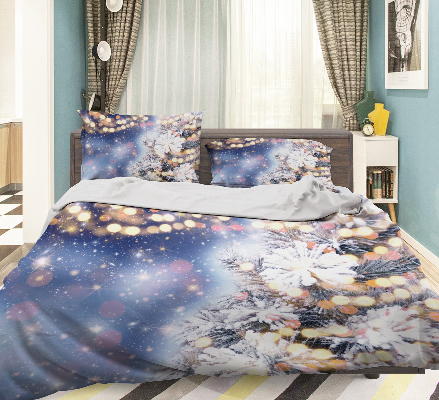 3D Branches Snow 51152 Christmas Quilt Duvet Cover Xmas Bed Pillowcases