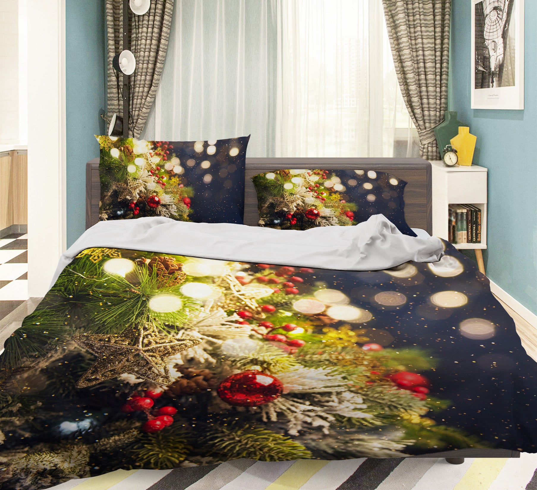 3D Tree Pendant 51142 Christmas Quilt Duvet Cover Xmas Bed Pillowcases