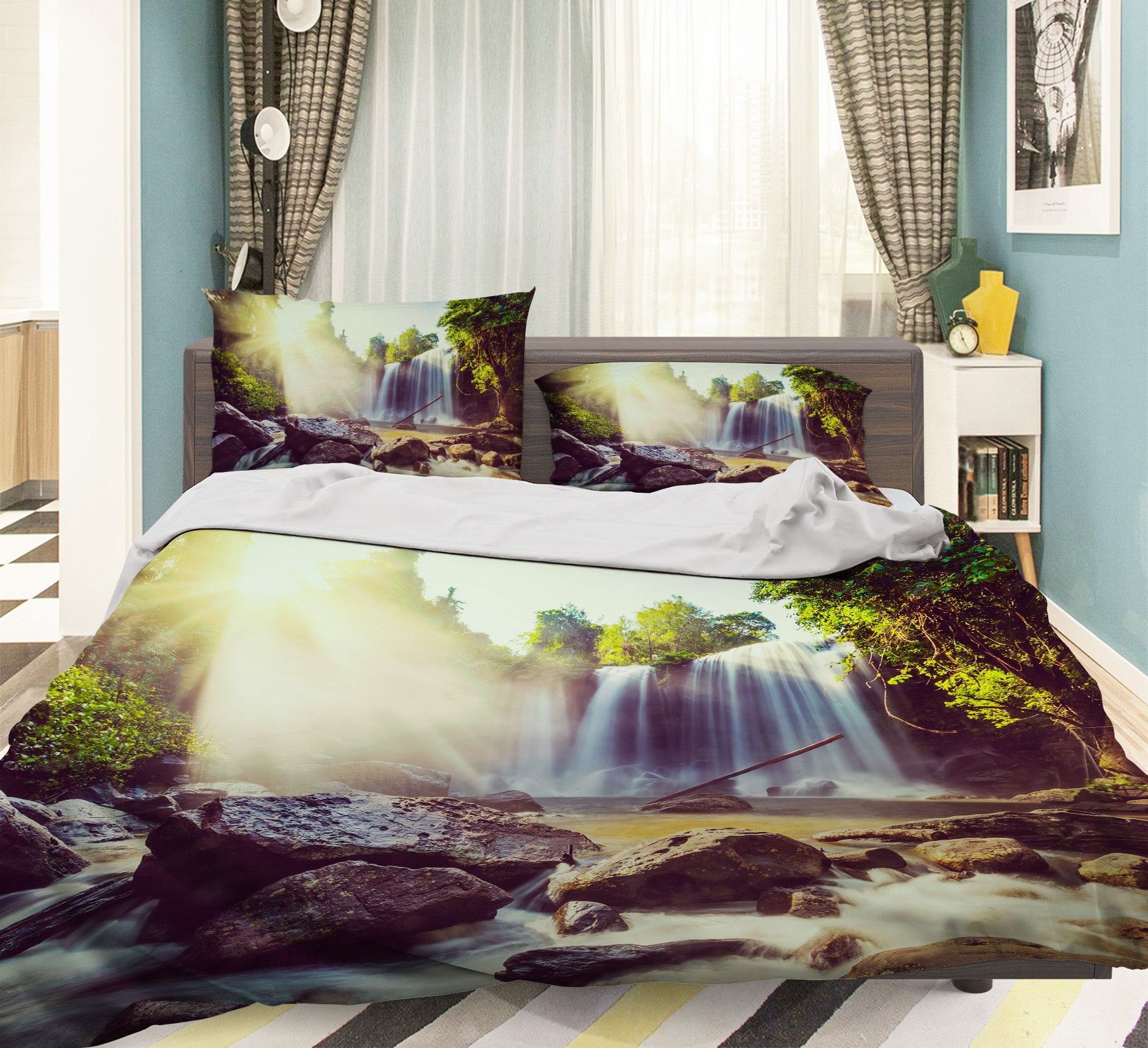 3D Waterfall 60087 Bed Pillowcases Quilt