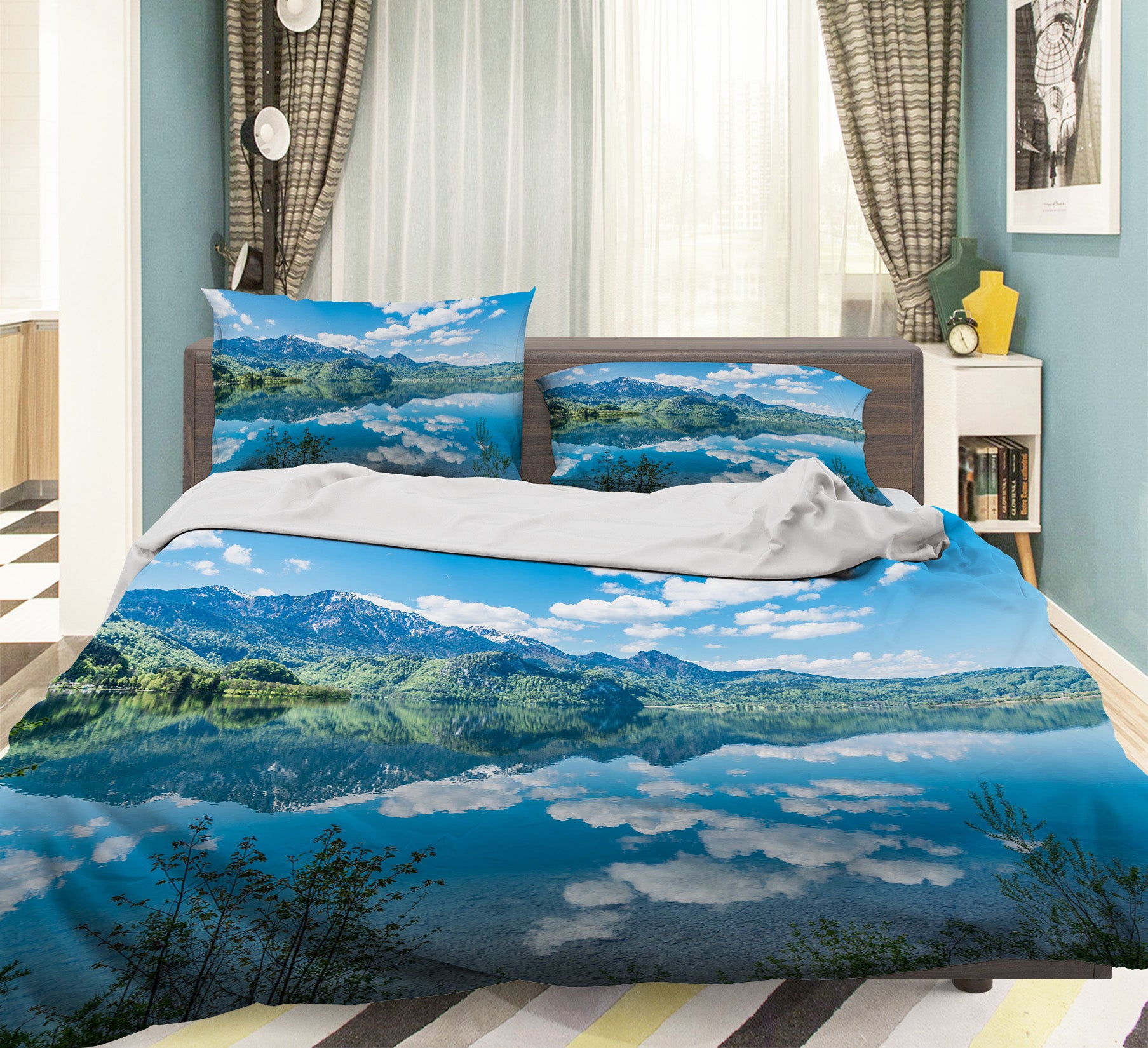 3D Sky Lake 60089 Bed Pillowcases Quilt