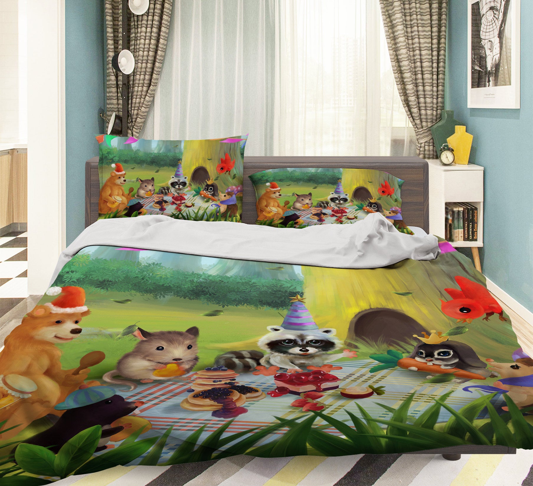 3D Little Animals 12016 Bed Pillowcases Quilt