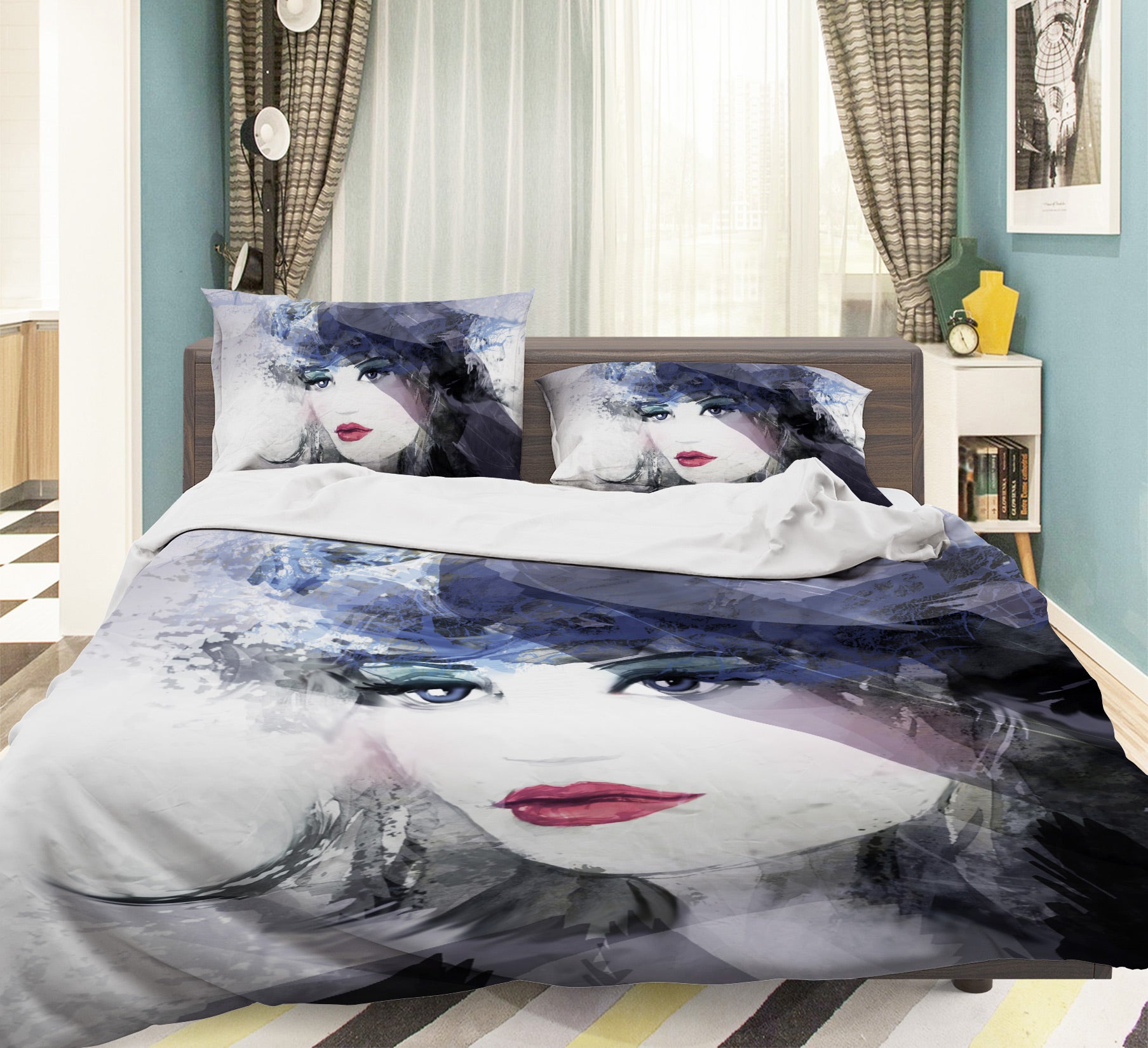 3D Red Lips Model 003 Bed Pillowcases Quilt
