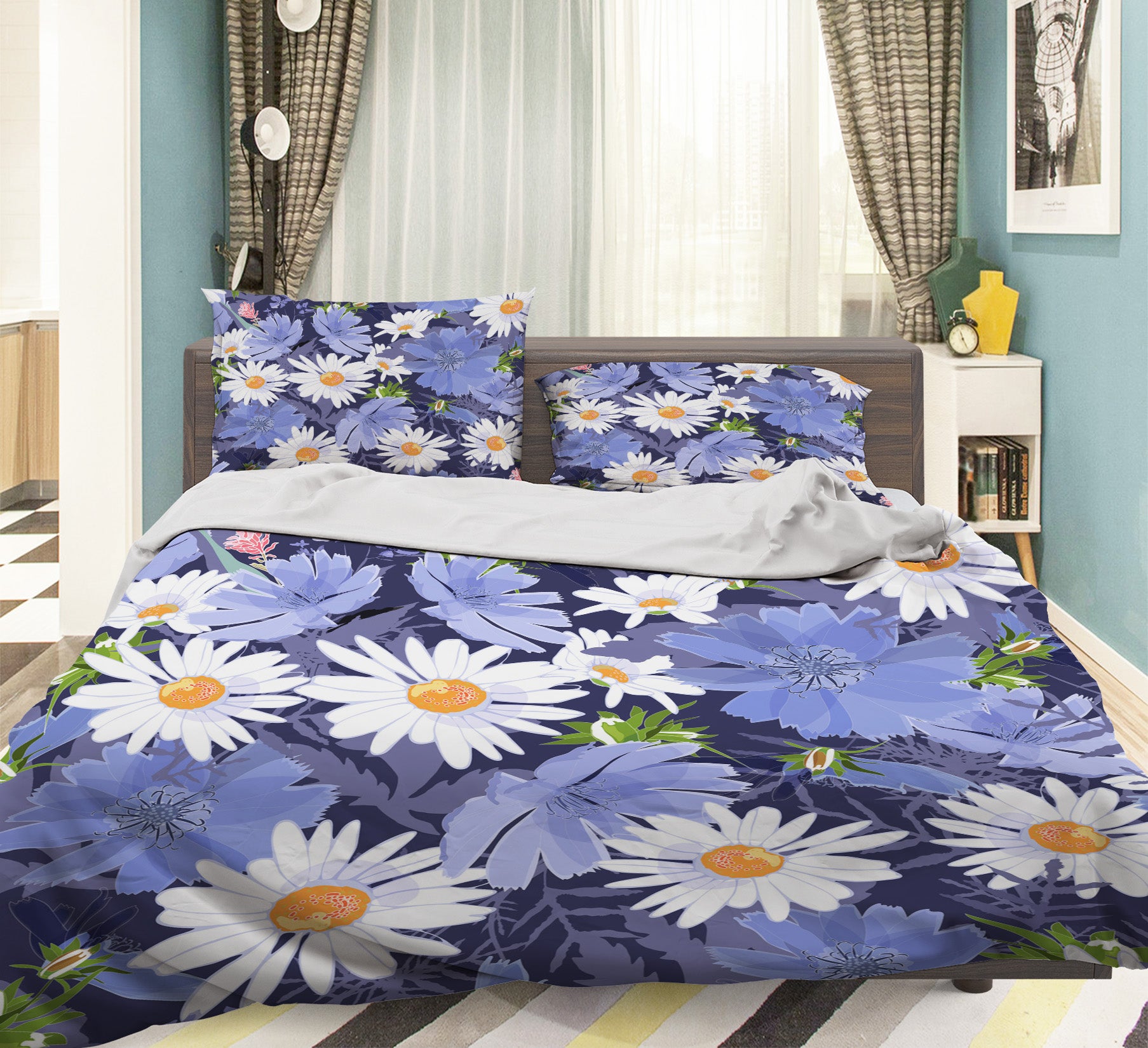 3D Chrysanthemum Flowers 60114 Bed Pillowcases Quilt