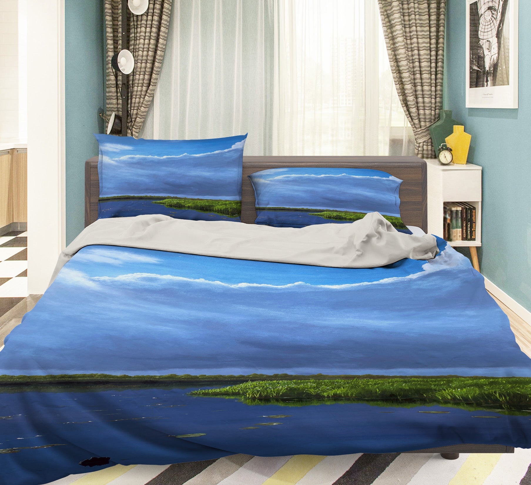 3D Sky Lake Meadow 9789 Marina Zotova Bedding Bed Pillowcases Quilt