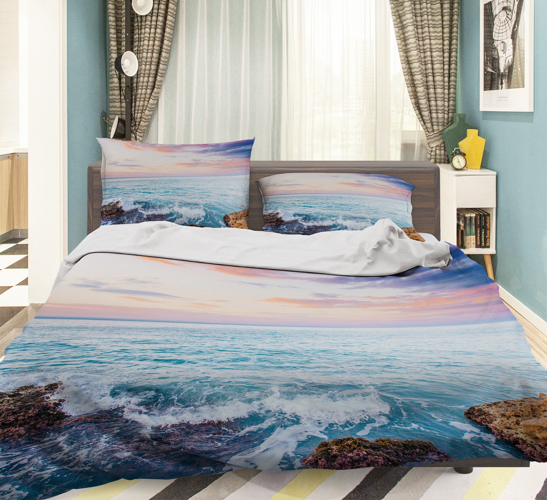 3D Waves 61031 Bed Pillowcases Quilt