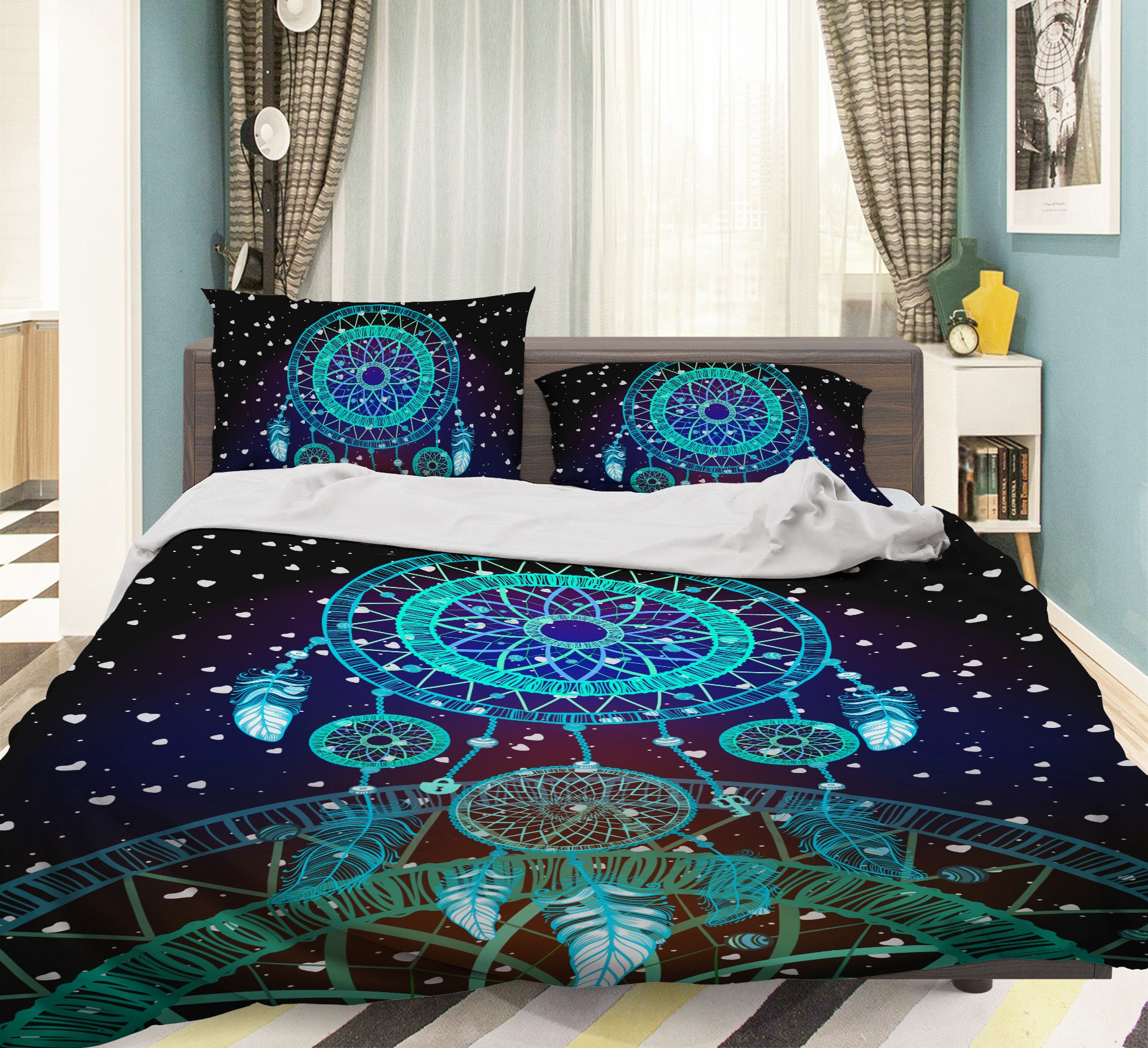 3D Blue Dream Catcher 15016 Bed Pillowcases Quilt