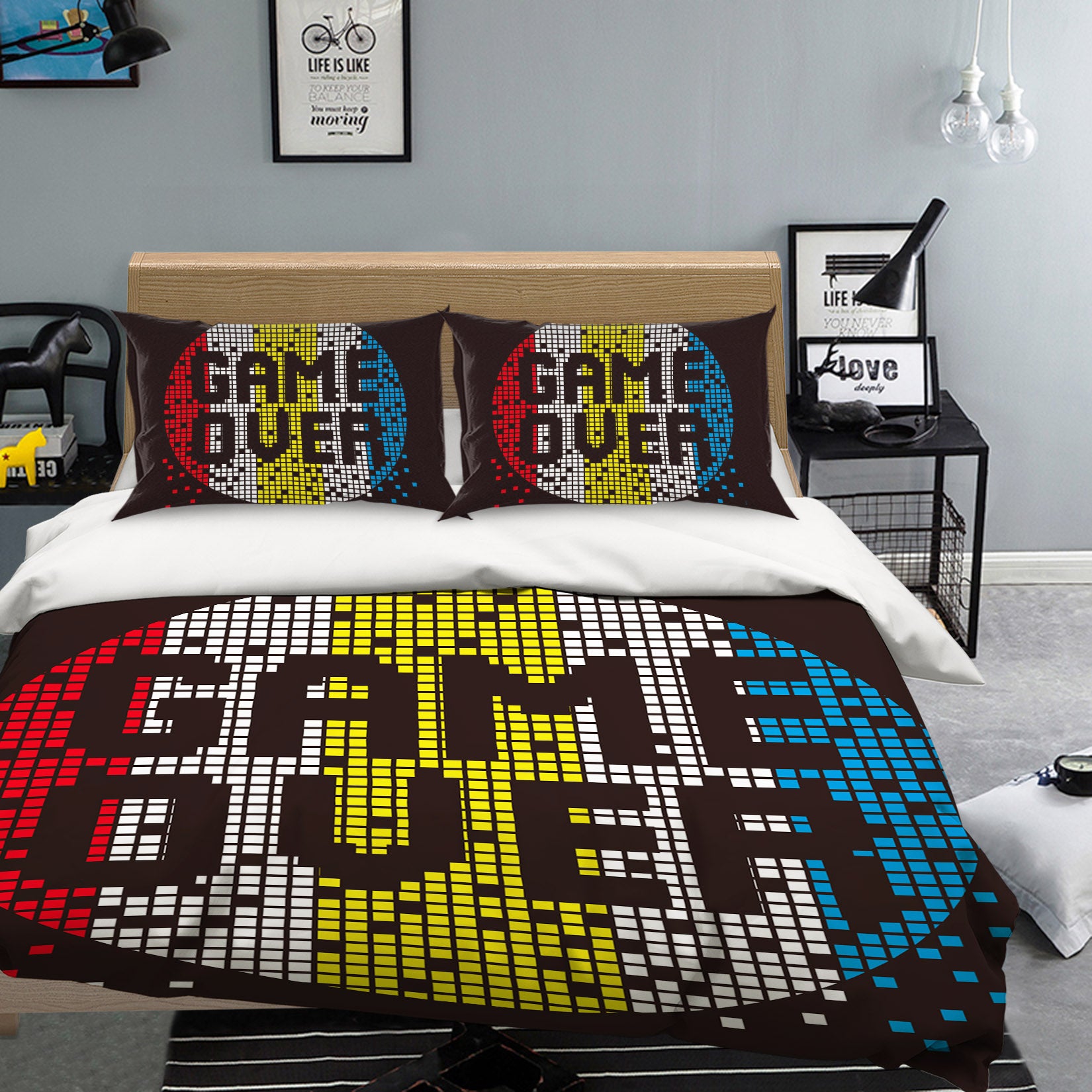 3D Game Over 59010 Bed Pillowcases Quilt
