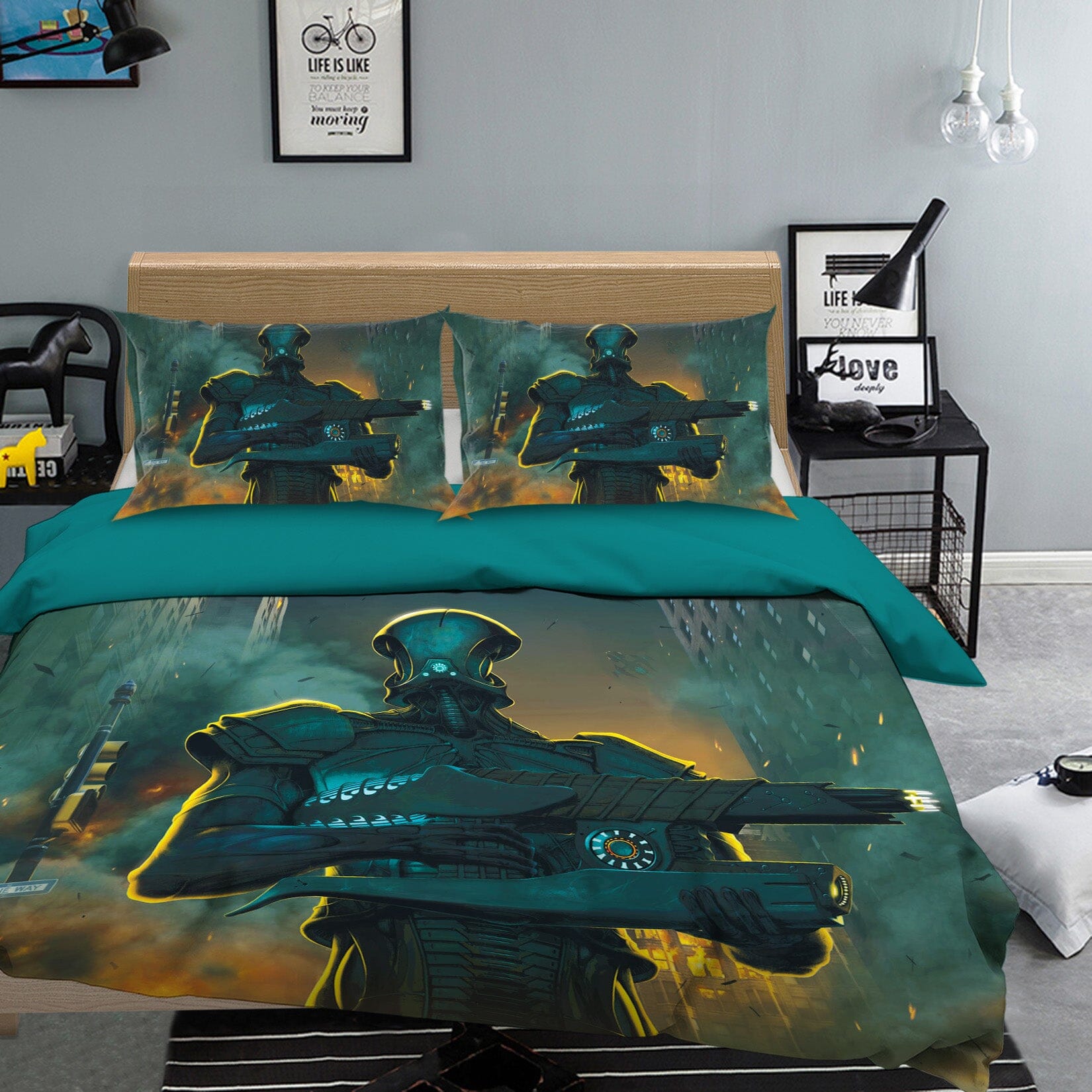 3D Robot Invasion 053 Bed Pillowcases Quilt Exclusive Designer Vincent Quiet Covers AJ Creativity Home 