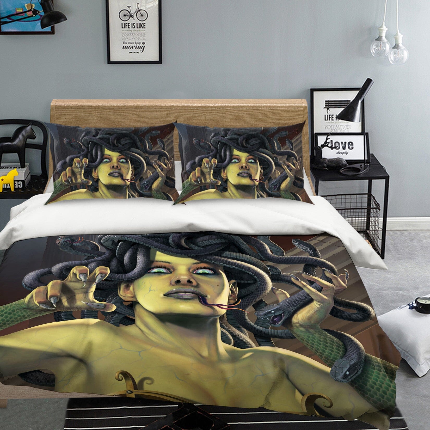 3D Medusa 059 Bed Pillowcases Quilt Exclusive Designer Vincent Quiet Covers AJ Creativity Home 