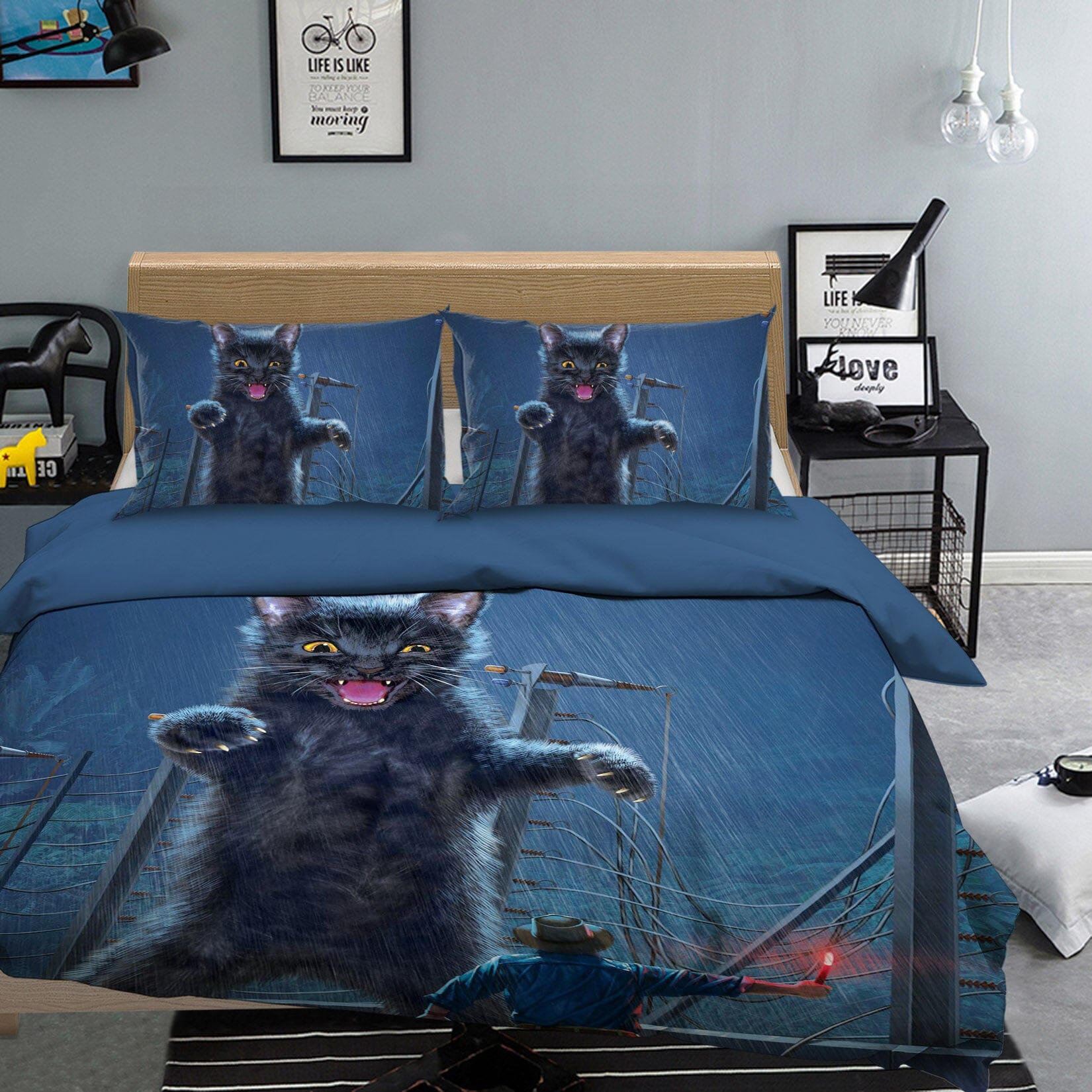 3D Jurassic Kitty 055 Bed Pillowcases Quilt Exclusive Designer Vincent Quiet Covers AJ Creativity Home 