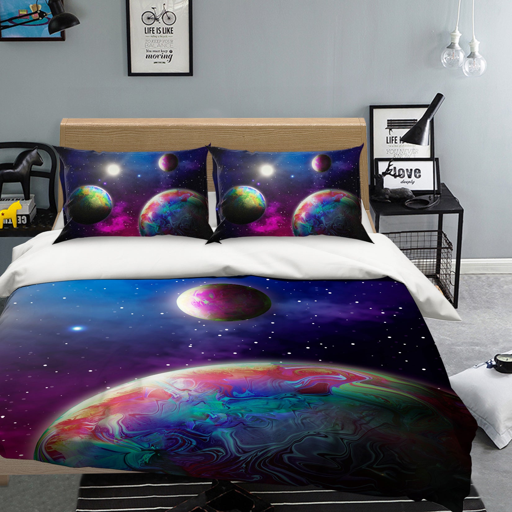 3D Space Planet 60170 Bed Pillowcases Quilt