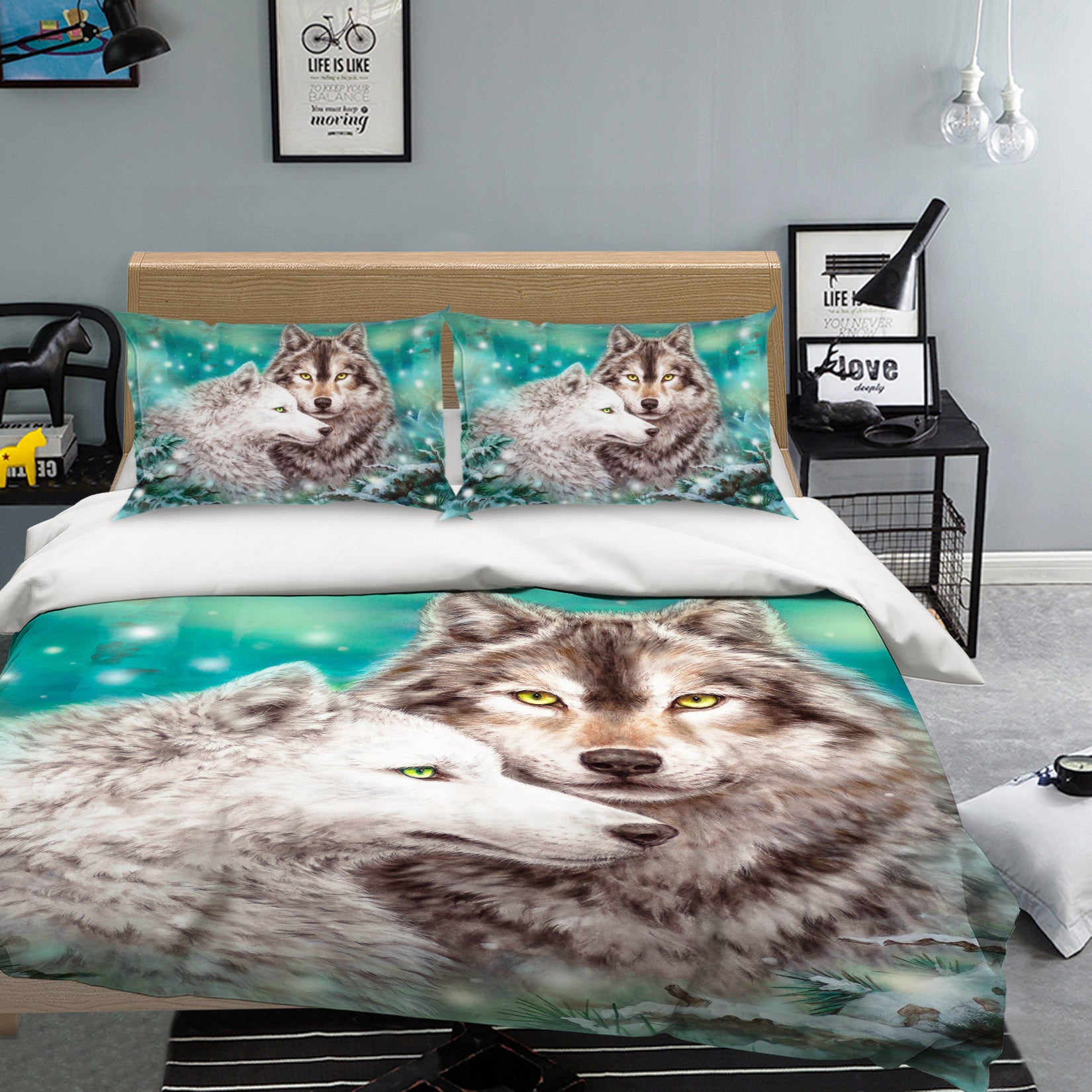 3D Animal Wolf 5896 Kayomi Harai Bedding Bed Pillowcases Quilt Cover Duvet Cover