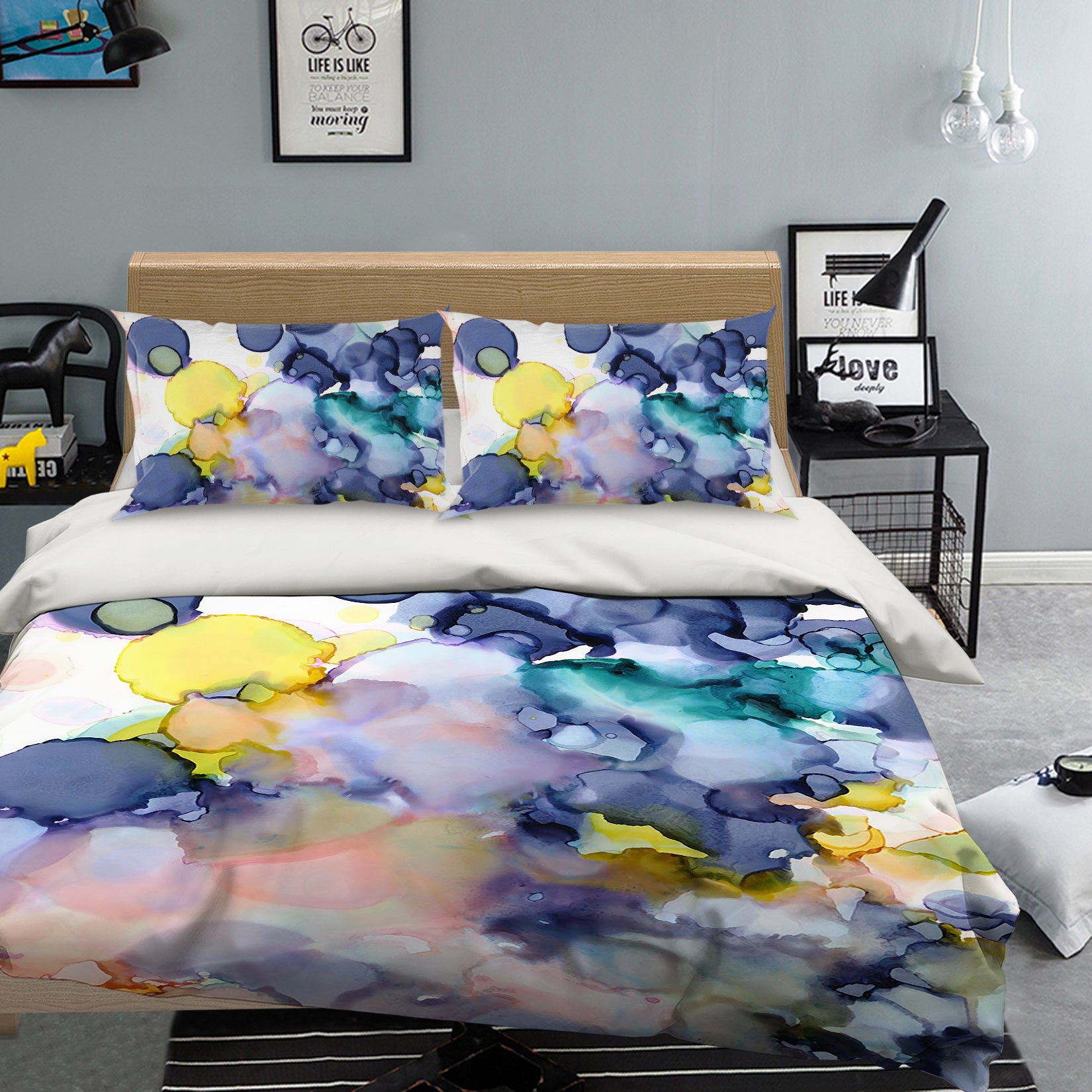 3D Ink Dot 12130 Bed Pillowcases Quilt