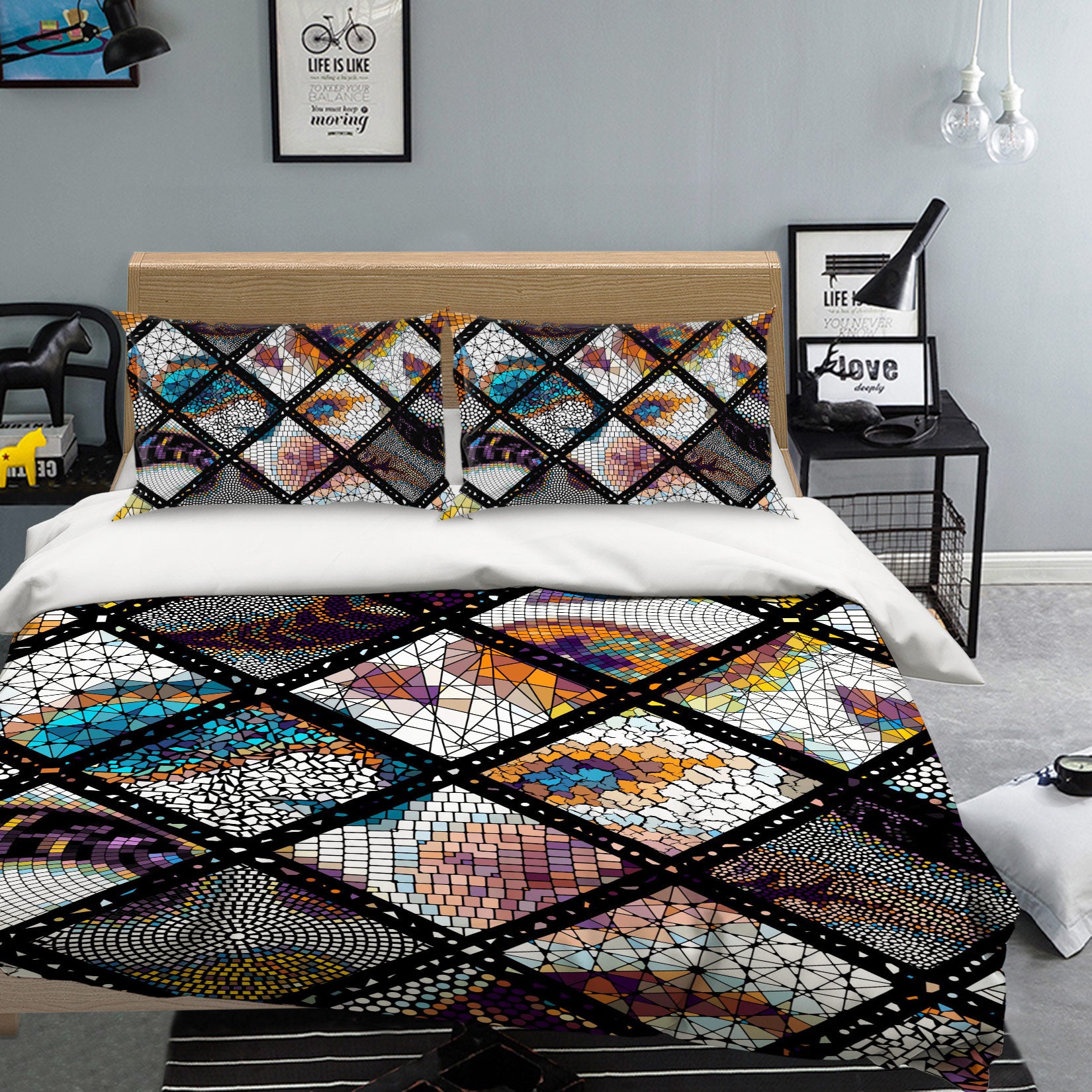3D Diamond 14086 Bed Pillowcases Quilt