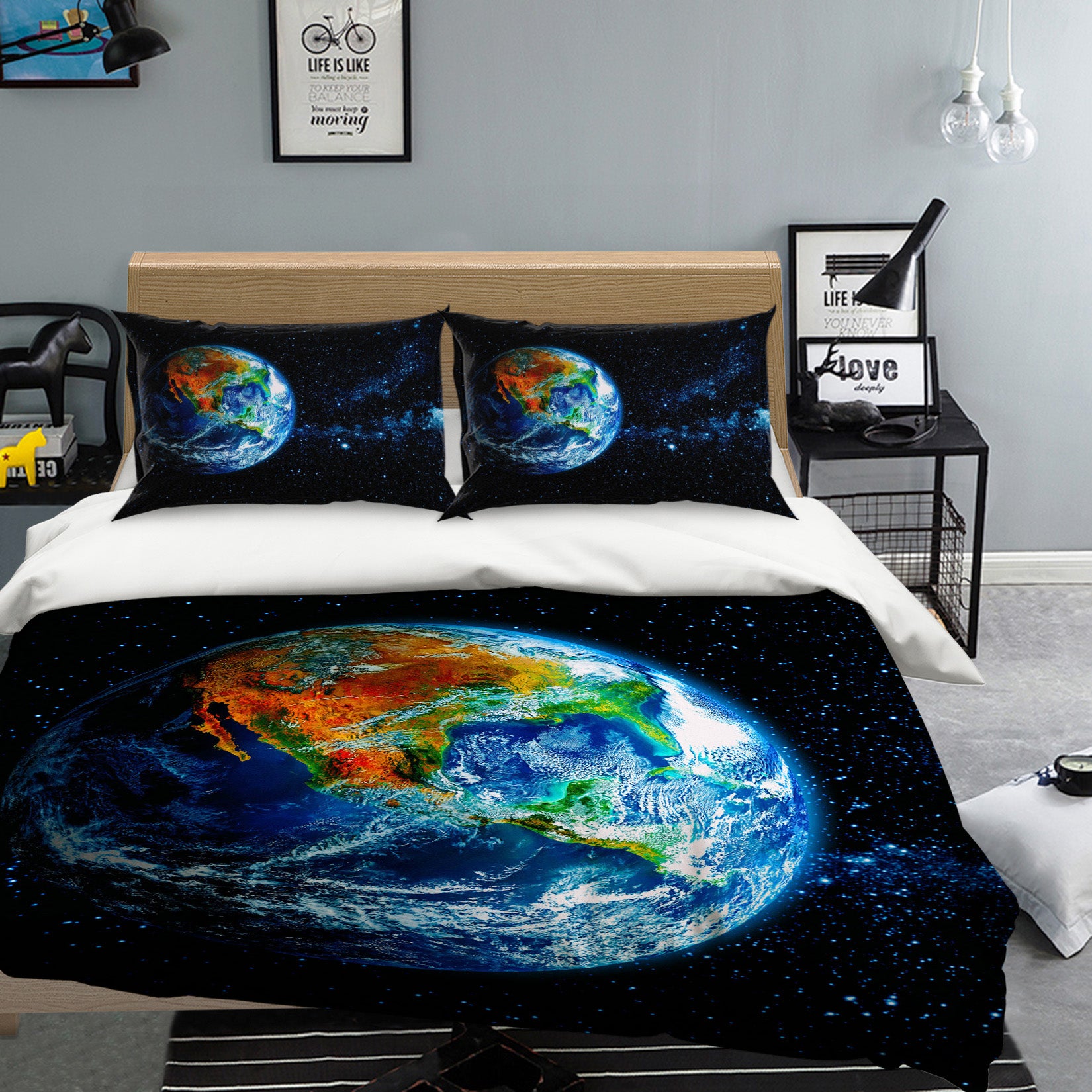 3D Earth 60234 Bed Pillowcases Quilt