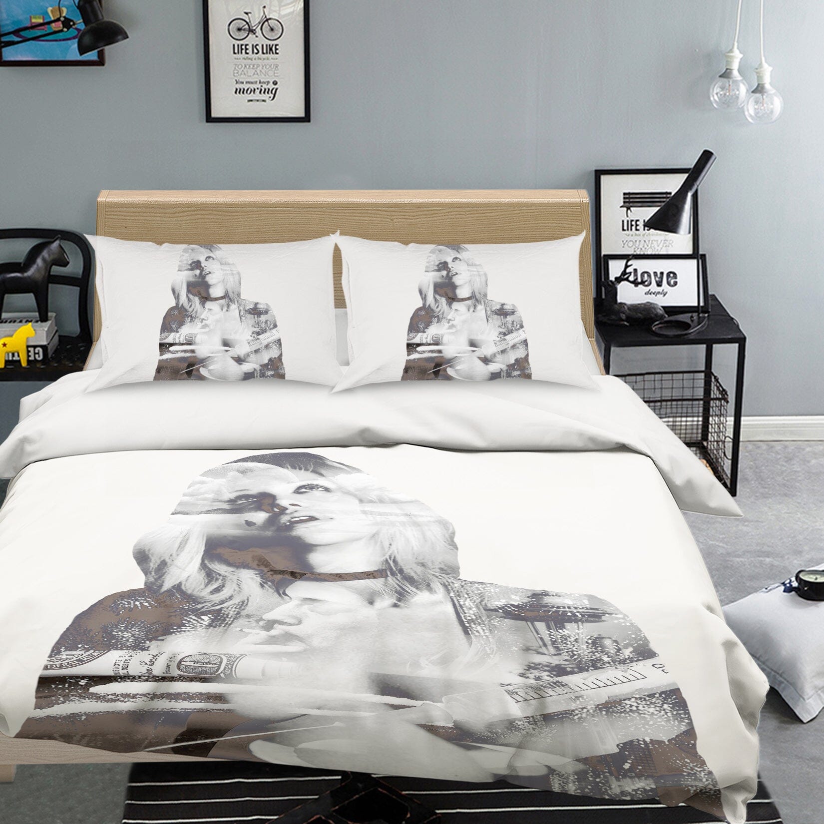 3D Short Hair Girl 2001 Marco Cavazzana Bedding Bed Pillowcases Quilt Quiet Covers AJ Creativity Home 