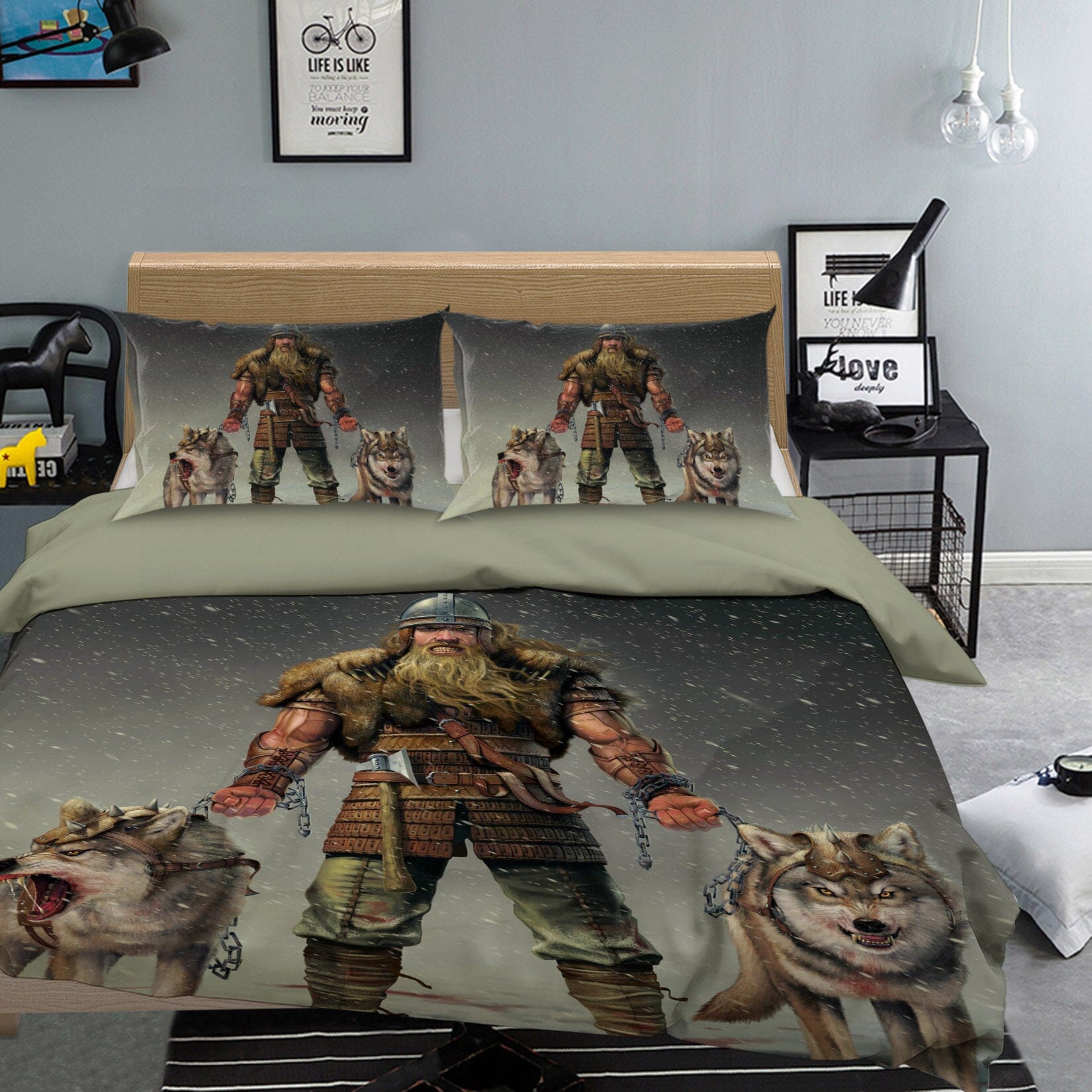 3D Mountain Viking 062 Bed Pillowcases Quilt Exclusive Designer Vincent Quiet Covers AJ Creativity Home 