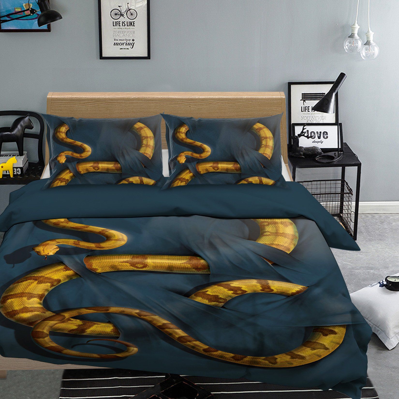 3D Boa Constrictor 022 Bed Pillowcases Quilt Exclusive Designer Vincent Quiet Covers AJ Creativity Home 