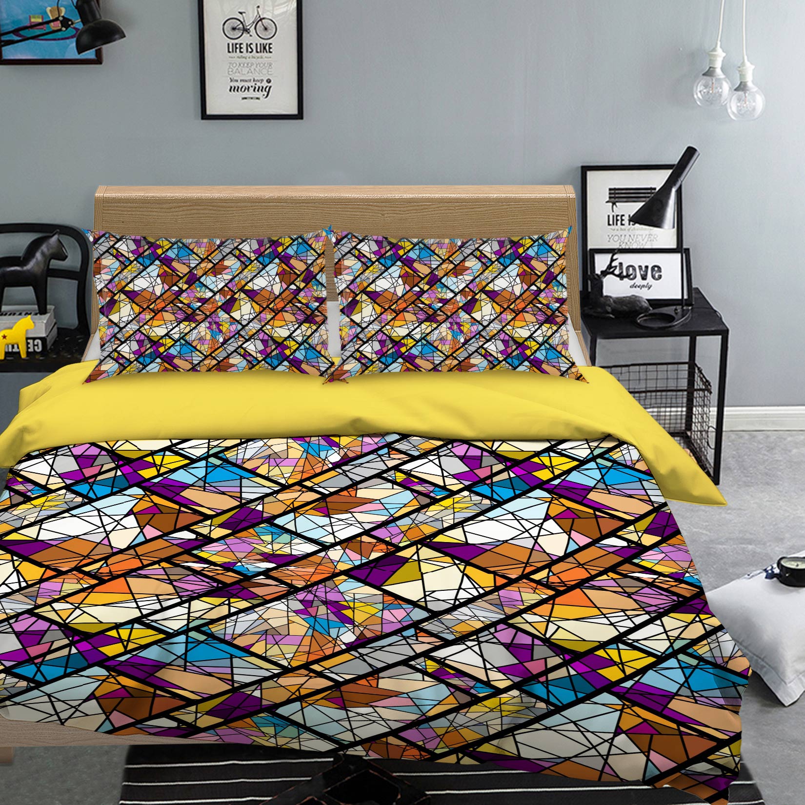 3D Color Line 13204 Bed Pillowcases Quilt