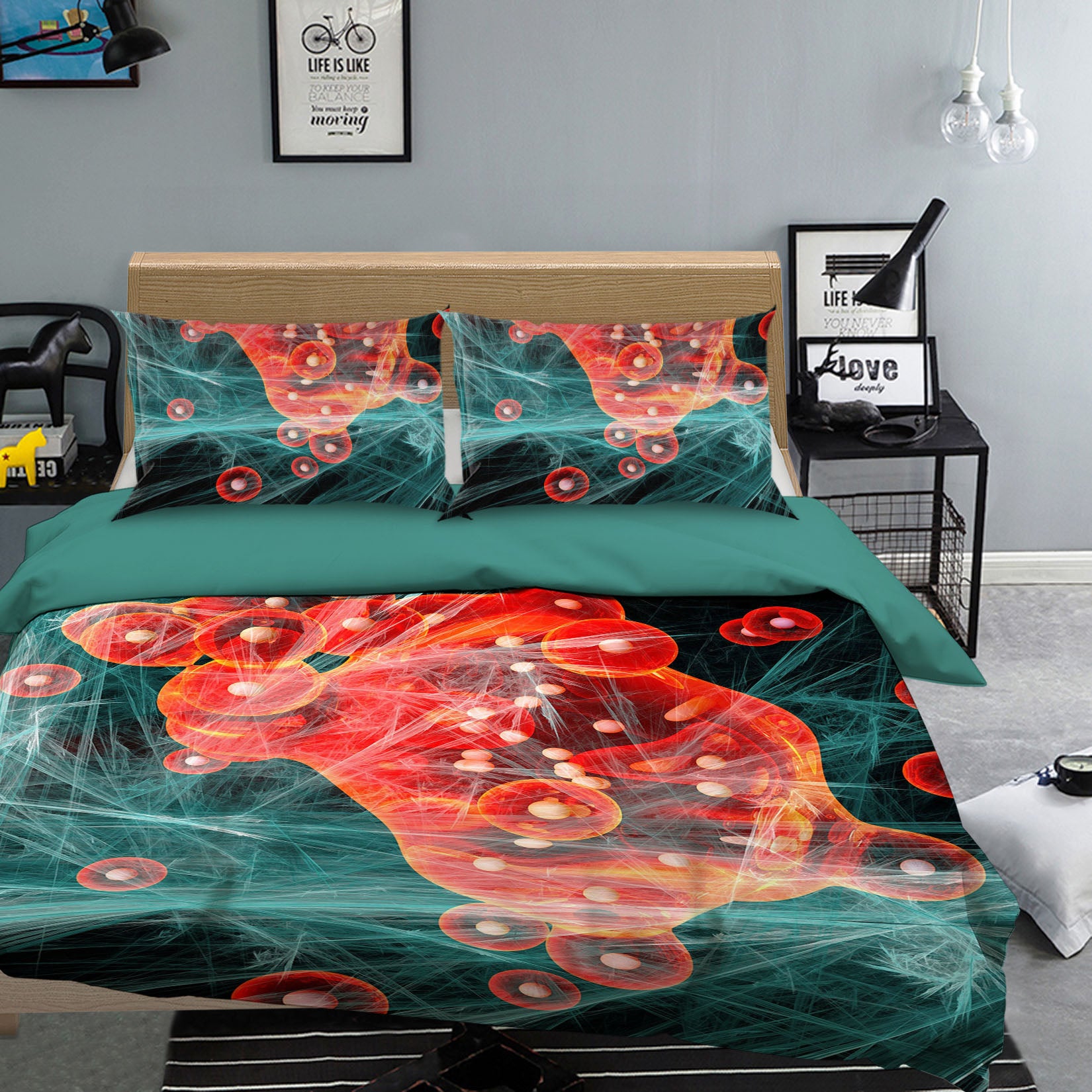 3D Red 12123 Bed Pillowcases Quilt