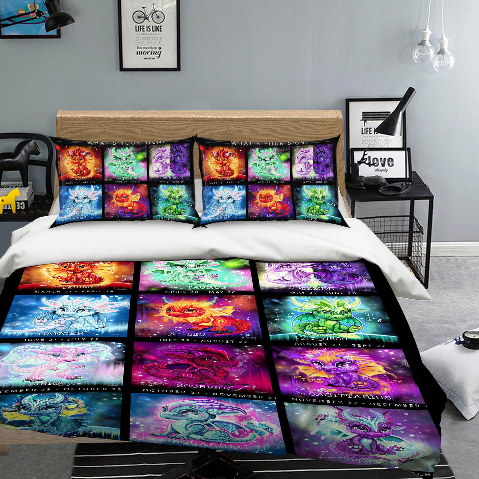 3D Constellation Dragon 8620 Sheena Pike Bedding Bed Pillowcases Quilt Cover Duvet Cover