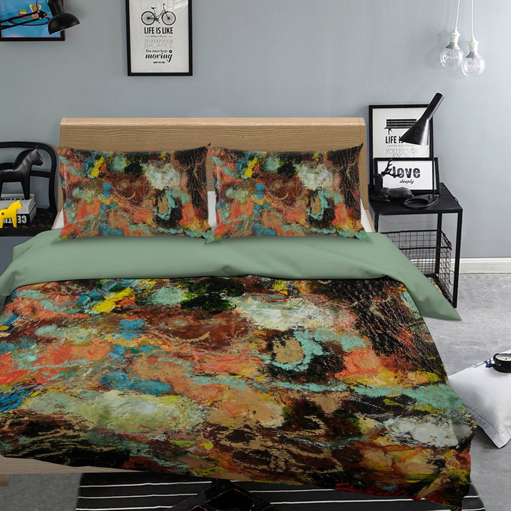 3D Color Graffiti 103 Allan P. Friedlander Bedding Bed Pillowcases Quilt Quiet Covers AJ Creativity Home 