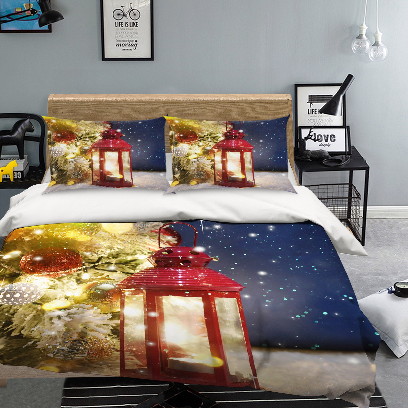 3D Candle Light 51114 Christmas Quilt Duvet Cover Xmas Bed Pillowcases