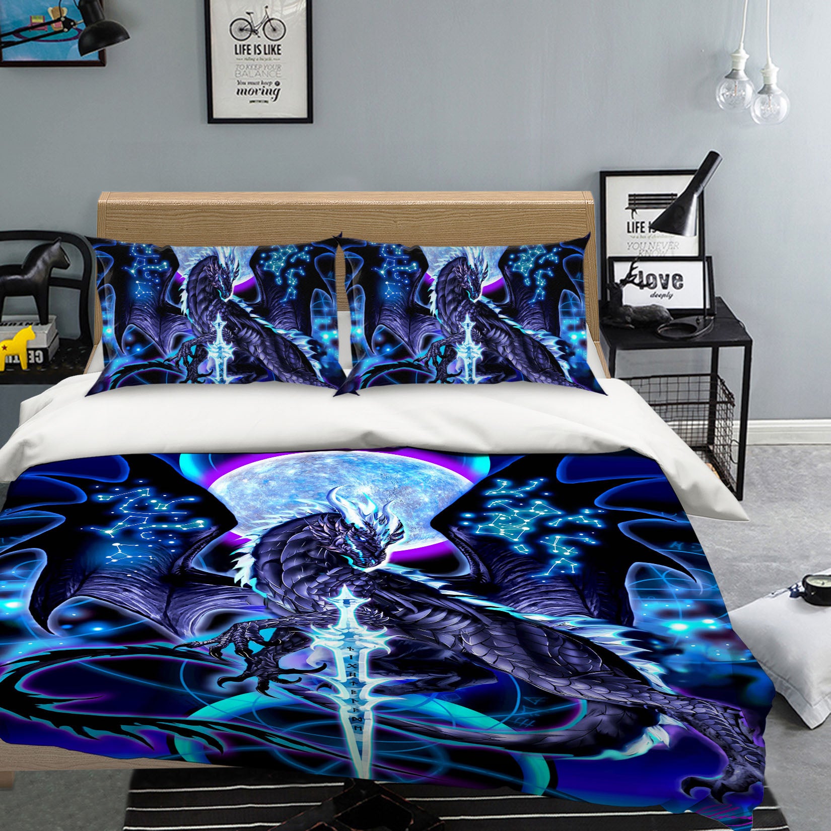 3D Planet Dragon 8317 Ruth Thompson Bedding Bed Pillowcases Quilt Cover Duvet Cover