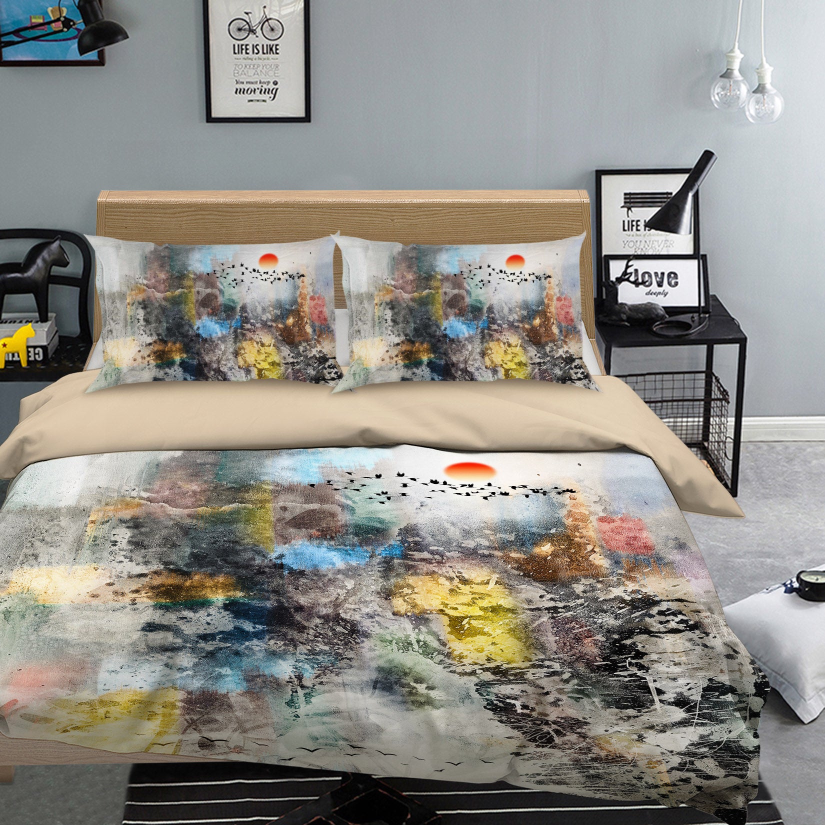 3D Stained Glass Fog 12125 Bed Pillowcases Quilt