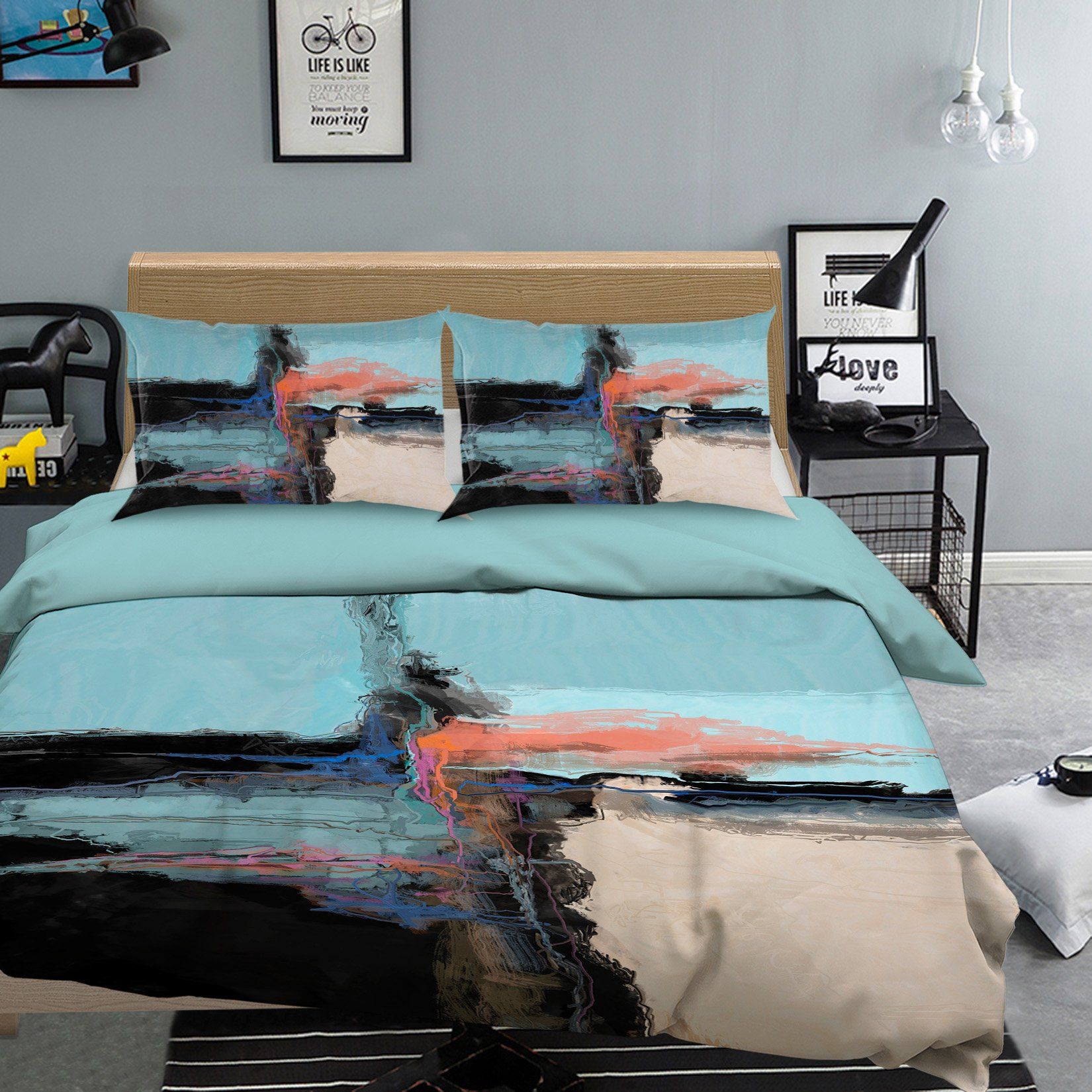 3D Black Smoke 2101 Michael Tienhaara Bedding Bed Pillowcases Quilt Quiet Covers AJ Creativity Home 