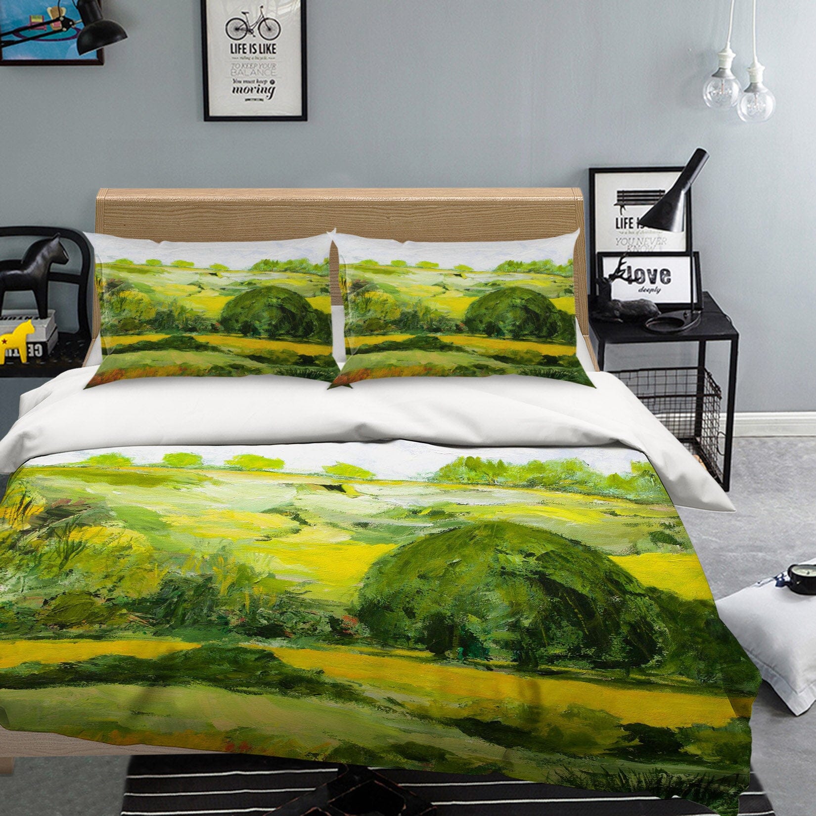 3D Lacey Green 1099 Allan P. Friedlander Bedding Bed Pillowcases Quilt Quiet Covers AJ Creativity Home 