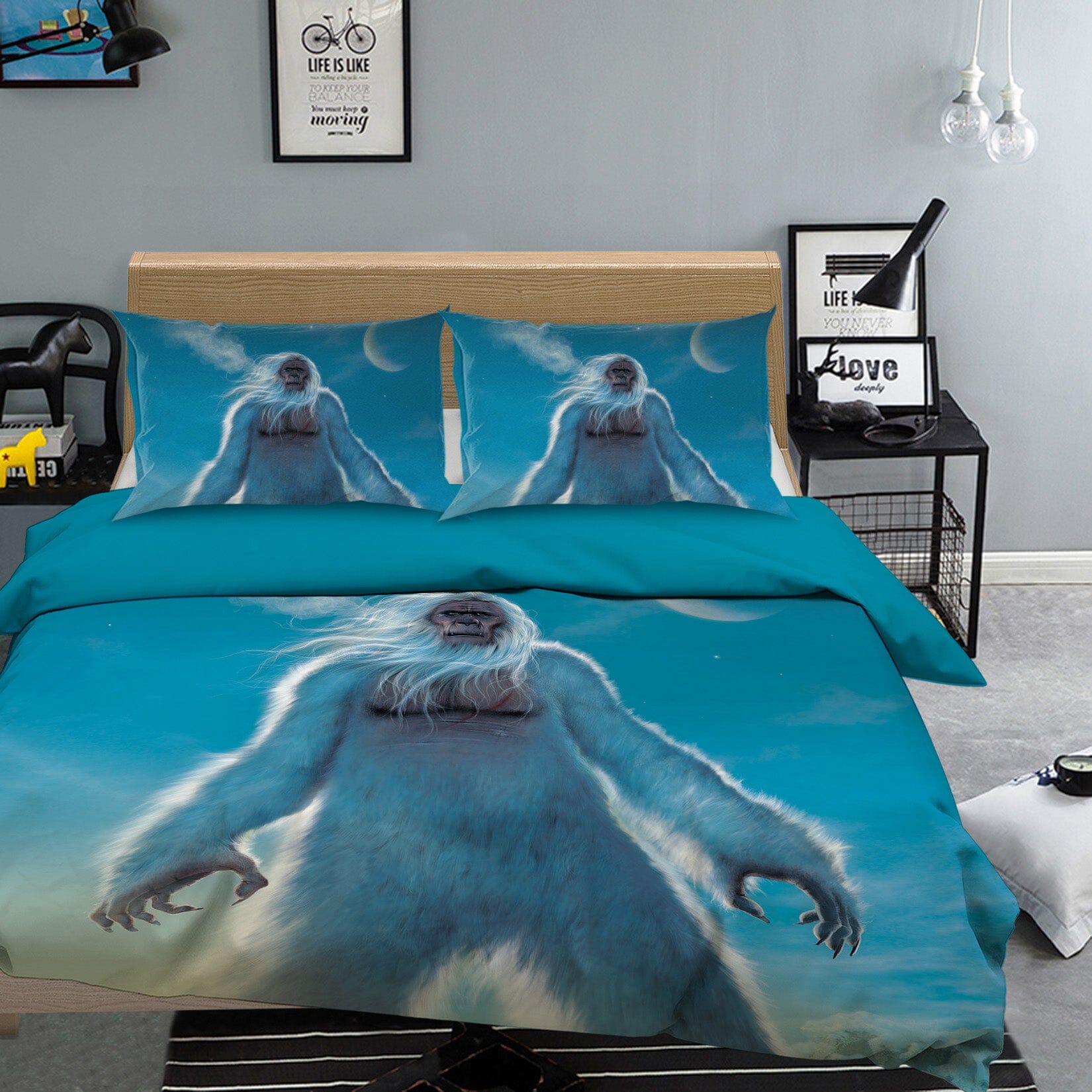 3D Tall Yeti 104 Bed Pillowcases Quilt Exclusive Designer Vincent Quiet Covers AJ Creativity Home 