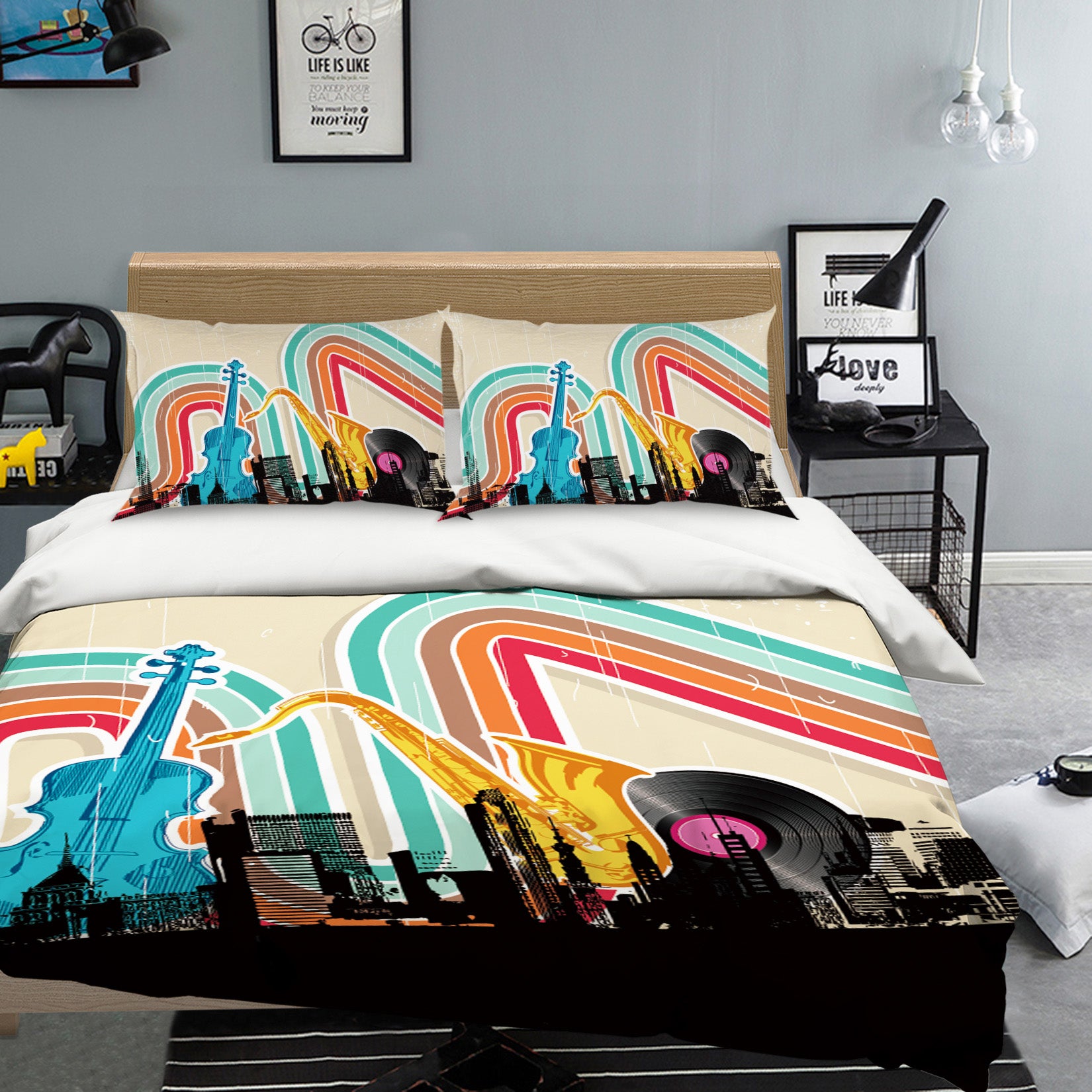 3D Musical Instrument 15050 Bed Pillowcases Quilt