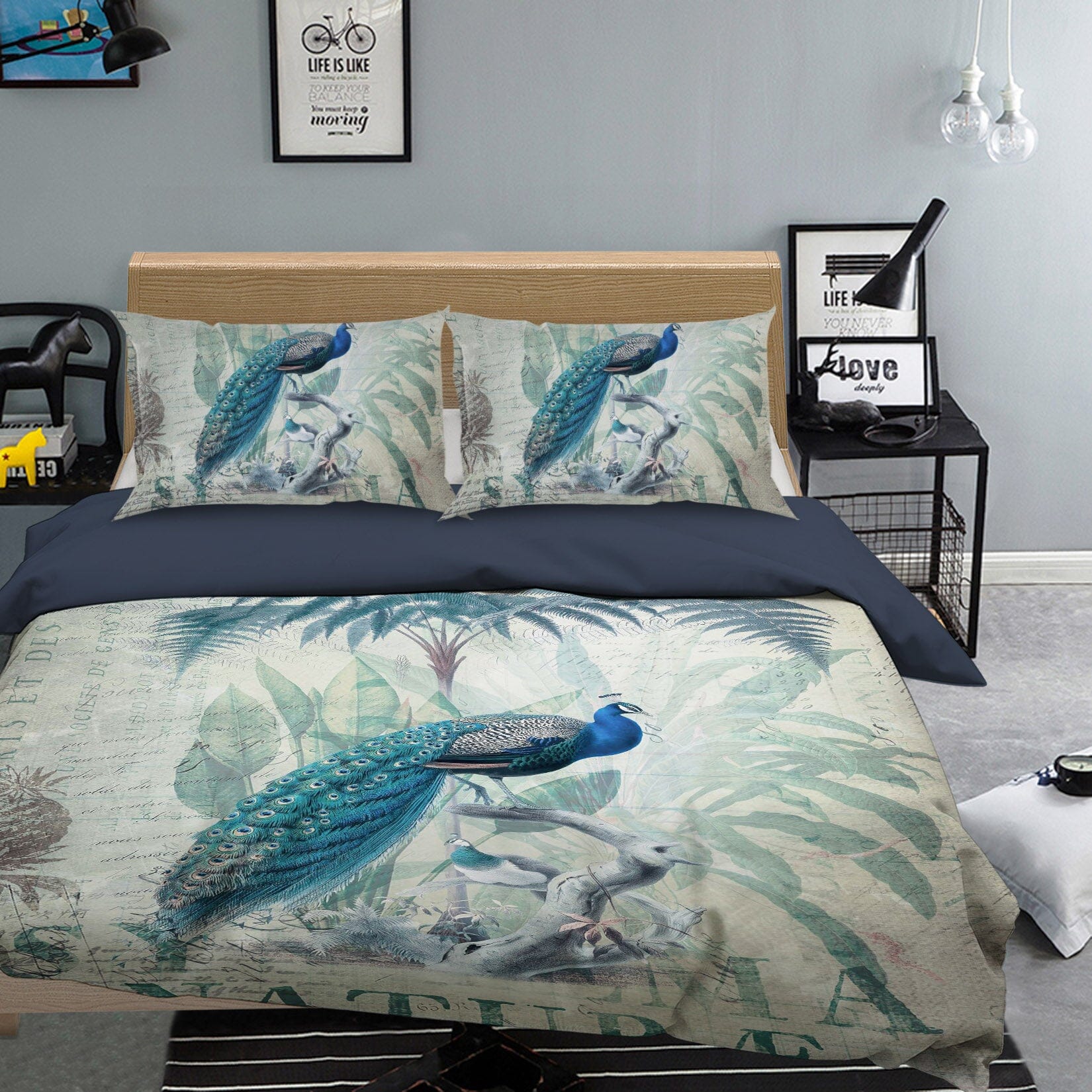 3D Forest Peacock 106 Andrea haase Bedding Bed Pillowcases Quilt Quiet Covers AJ Creativity Home 