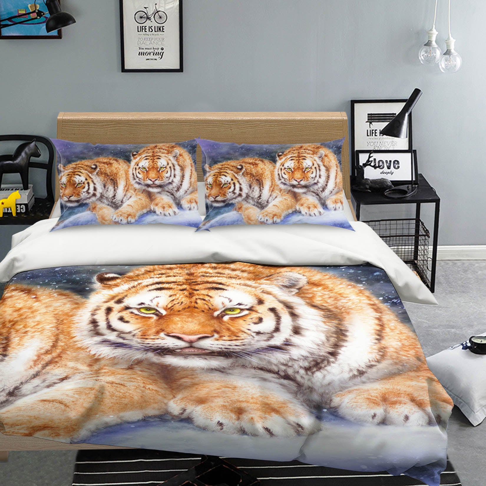 3D Snow Tiger 5869 Kayomi Harai Bedding Bed Pillowcases Quilt Cover Duvet Cover