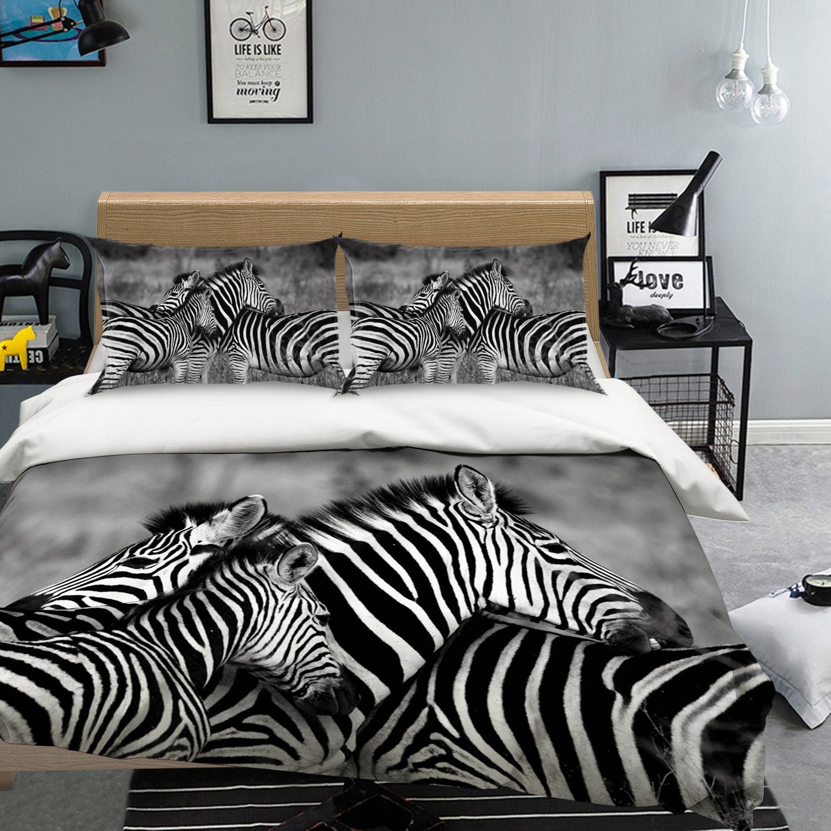 3D Zebra 2013 Bed Pillowcases Quilt Quiet Covers AJ Creativity Home 