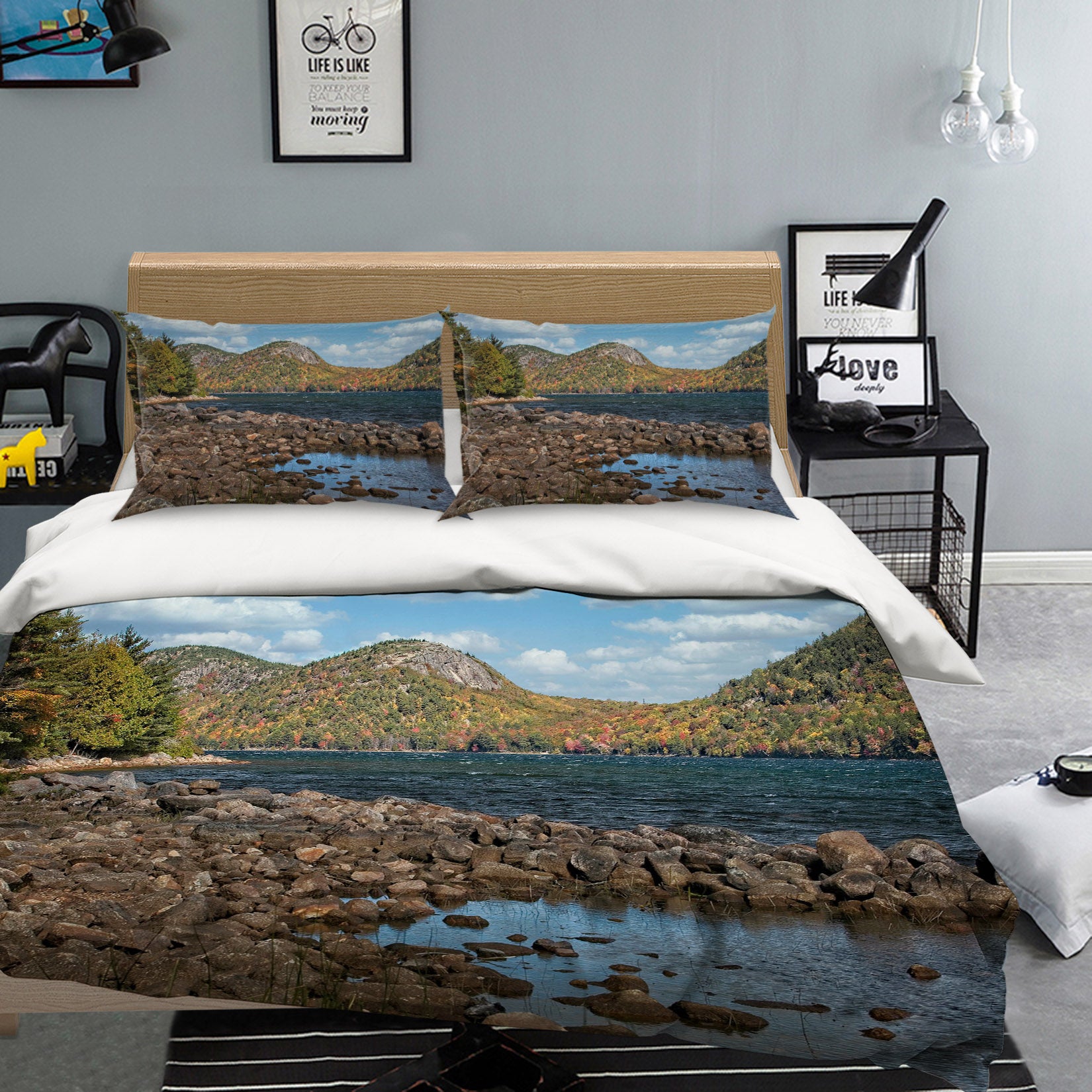 3D Mountain Stream 62018 Kathy Barefield Bedding Bed Pillowcases Quilt