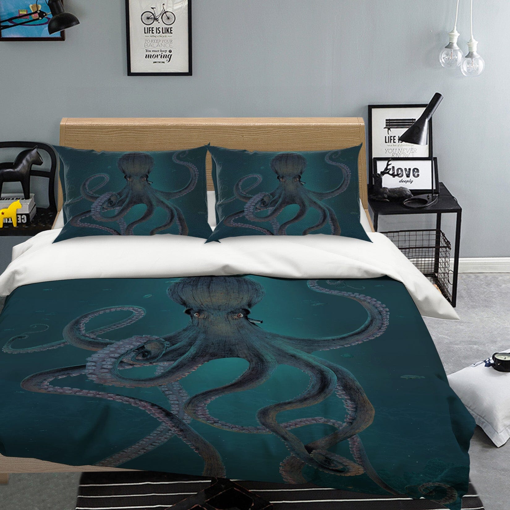 3D Giant Octopus 047 Bed Pillowcases Quilt Exclusive Designer Vincent Quiet Covers AJ Creativity Home 