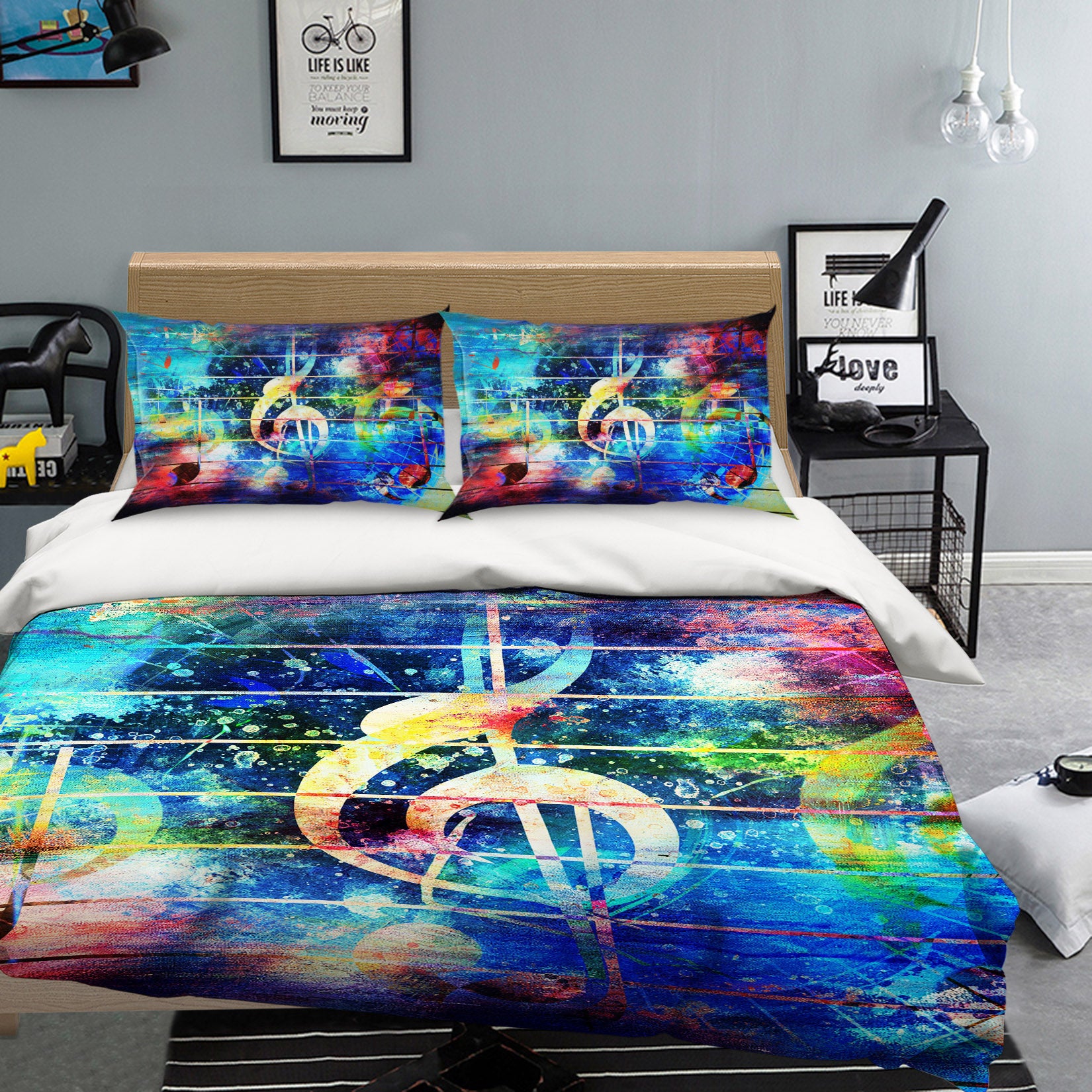 3D Musical Note 15055 Bed Pillowcases Quilt