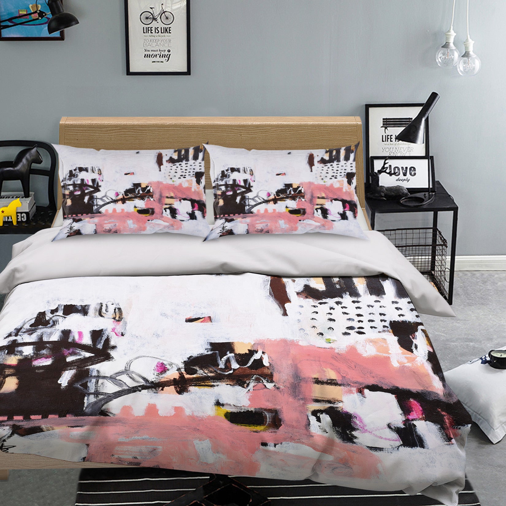 3D Graffiti Pink 1205 Misako Chida Bedding Bed Pillowcases Quilt Cover Duvet Cover