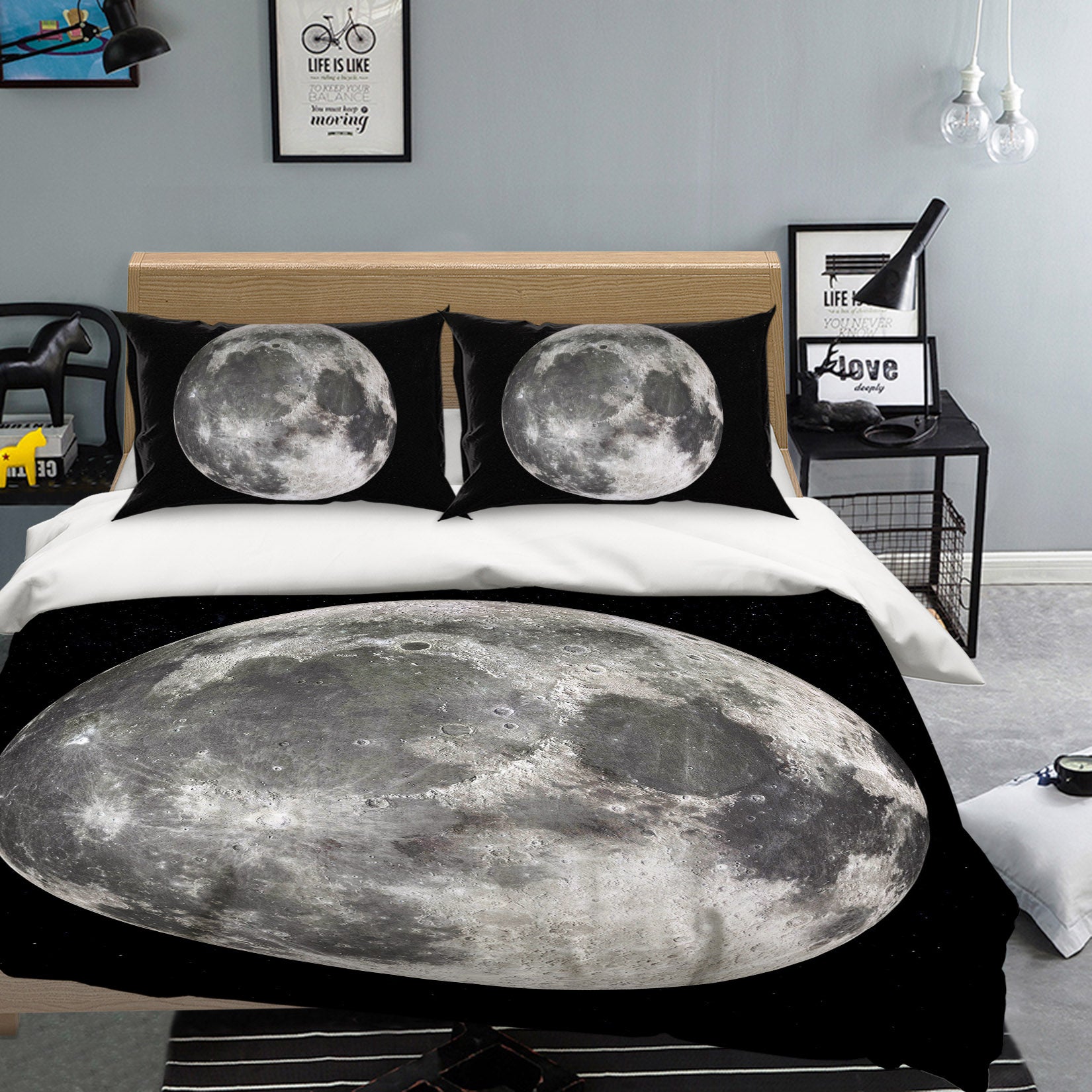 3D Moon 59022 Bed Pillowcases Quilt