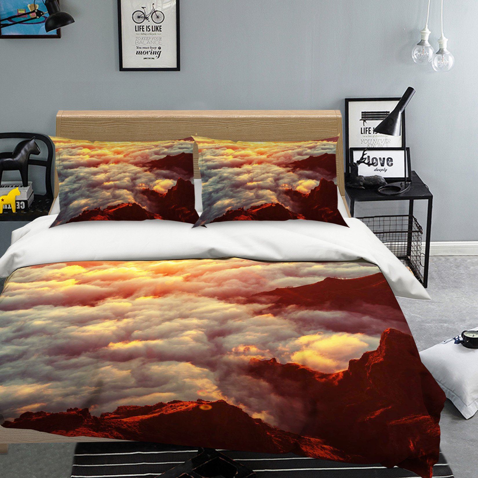 3D Sunset Clouds 049 Bed Pillowcases Quilt Wallpaper AJ Wallpaper 