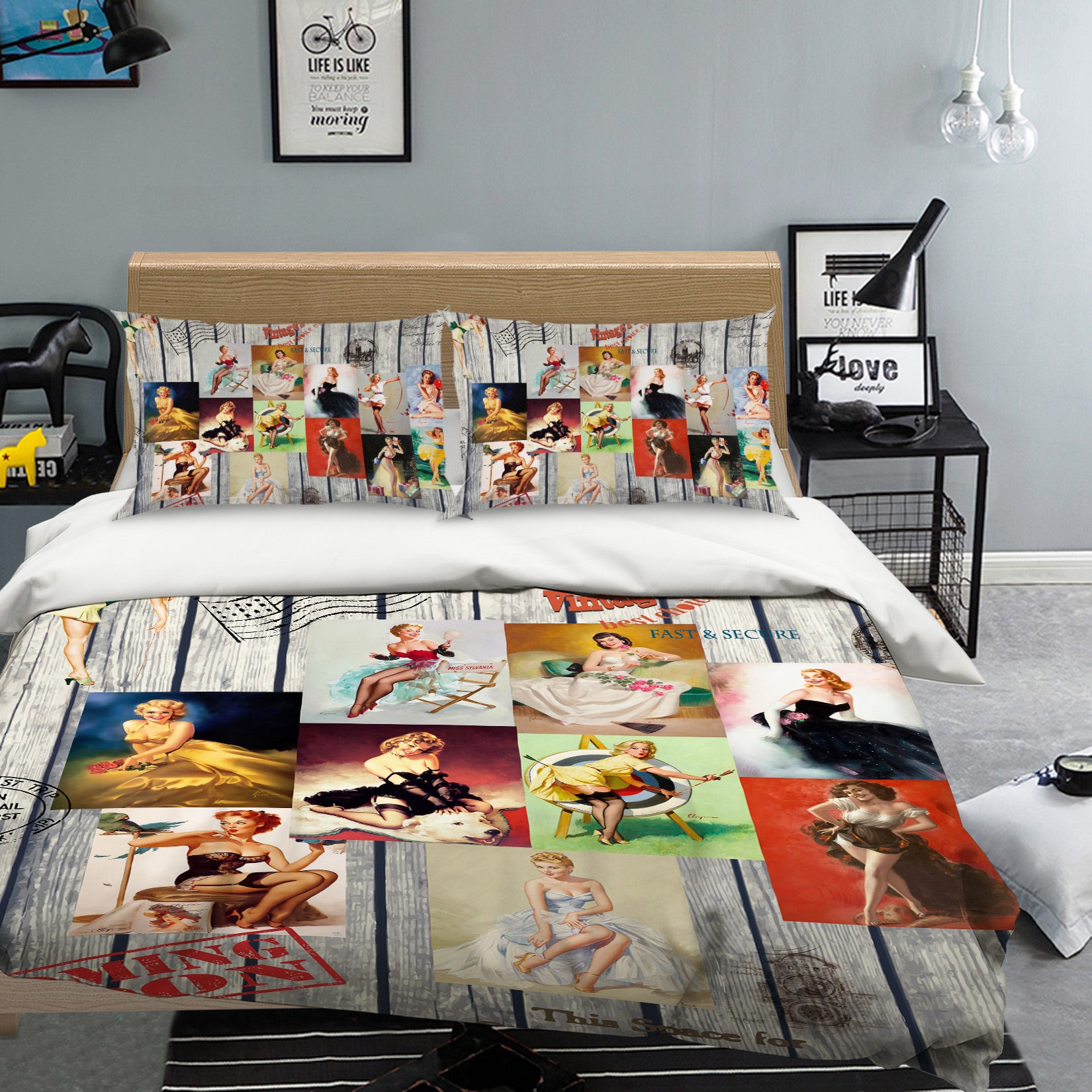 3D Poster 12070 Bed Pillowcases Quilt