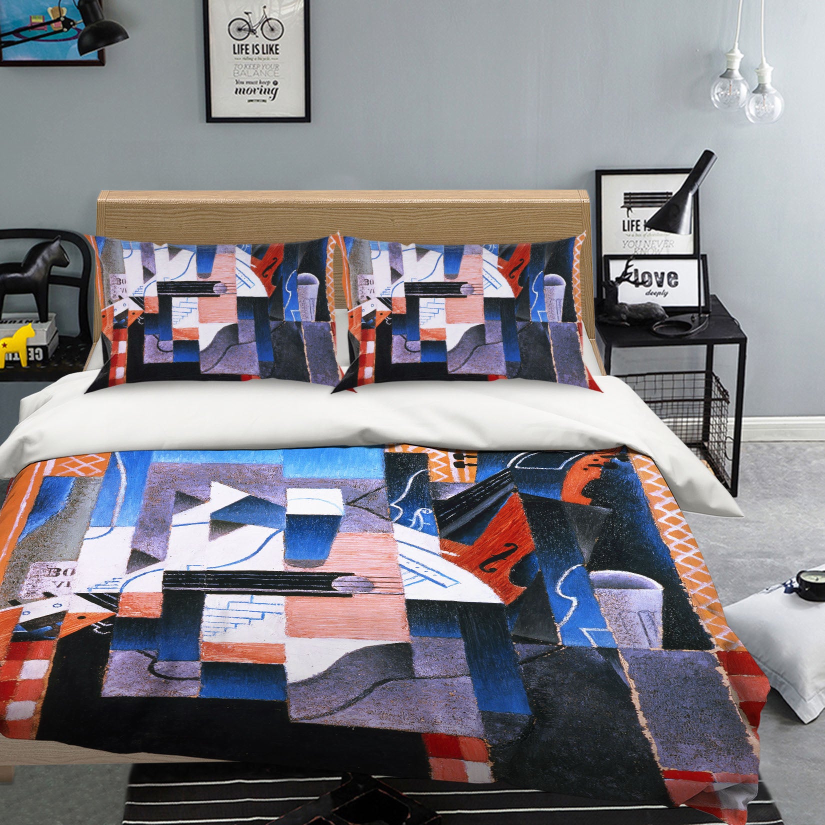 3D Color Block 12171 Bed Pillowcases Quilt
