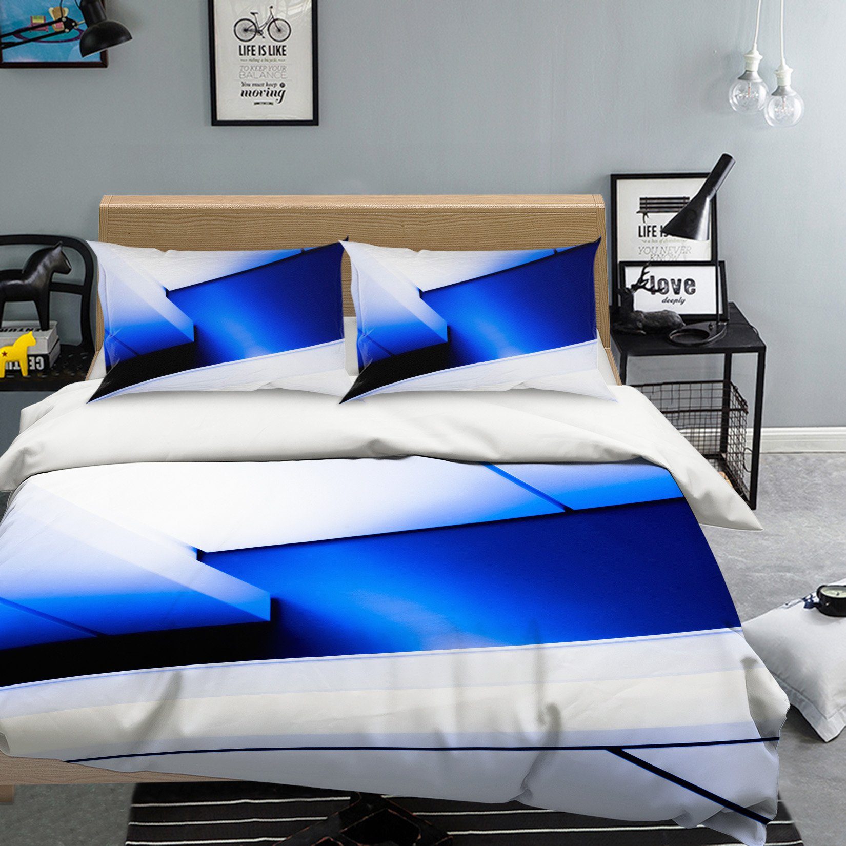3D Bright Blue 2017 Noirblanc777 Bedding Bed Pillowcases Quilt Quiet Covers AJ Creativity Home 
